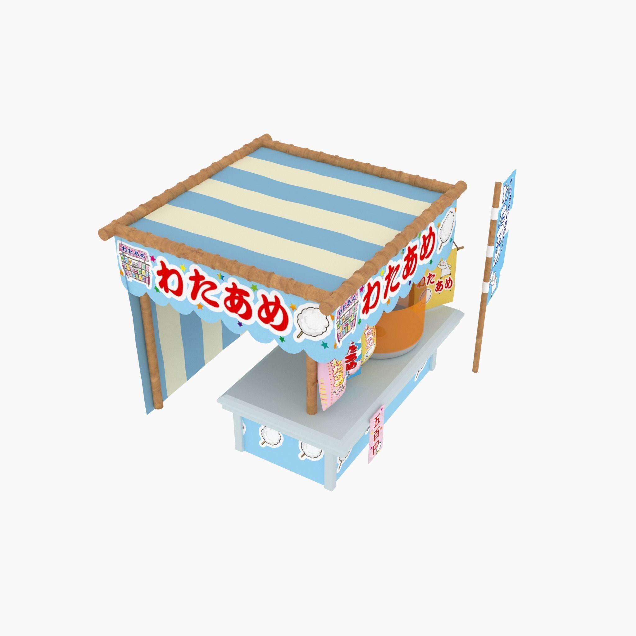 Japan night market Venders 3D model_5