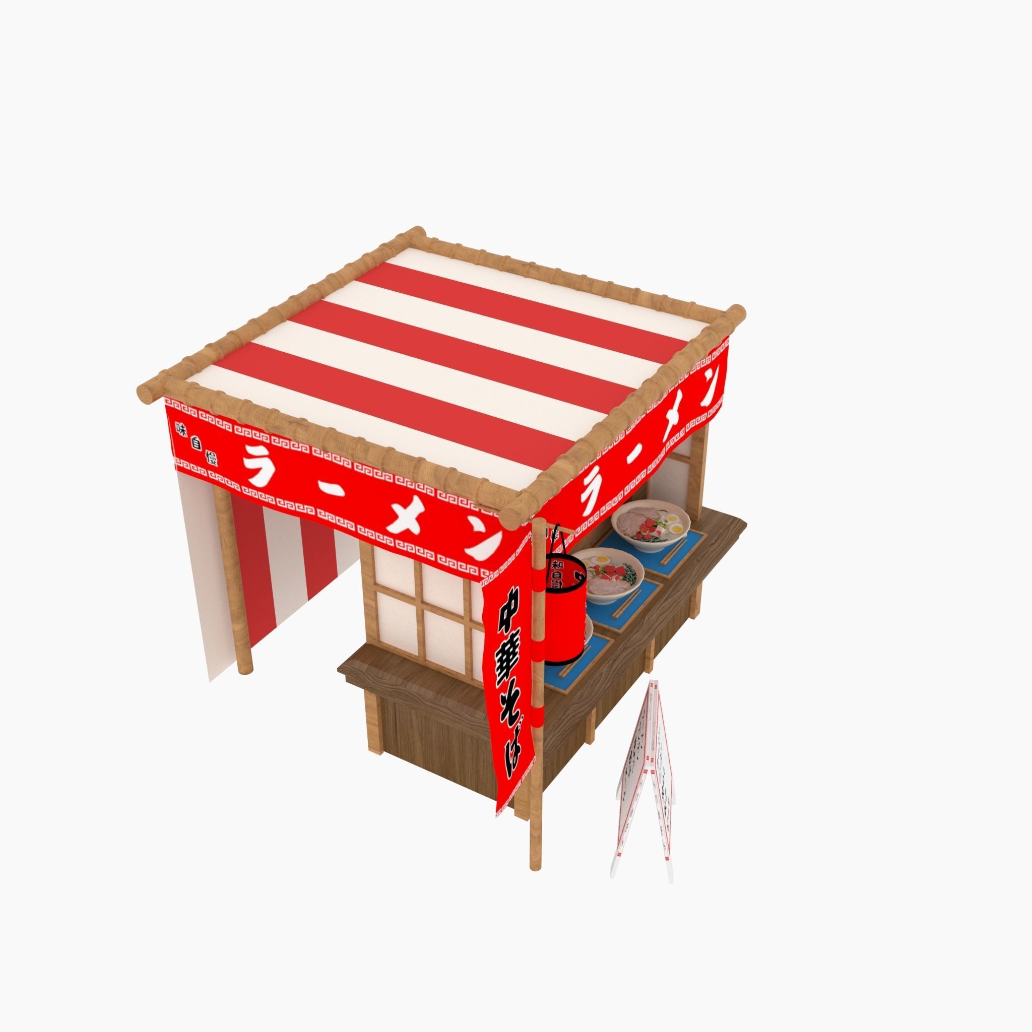 Japan night market Venders 3D model_6