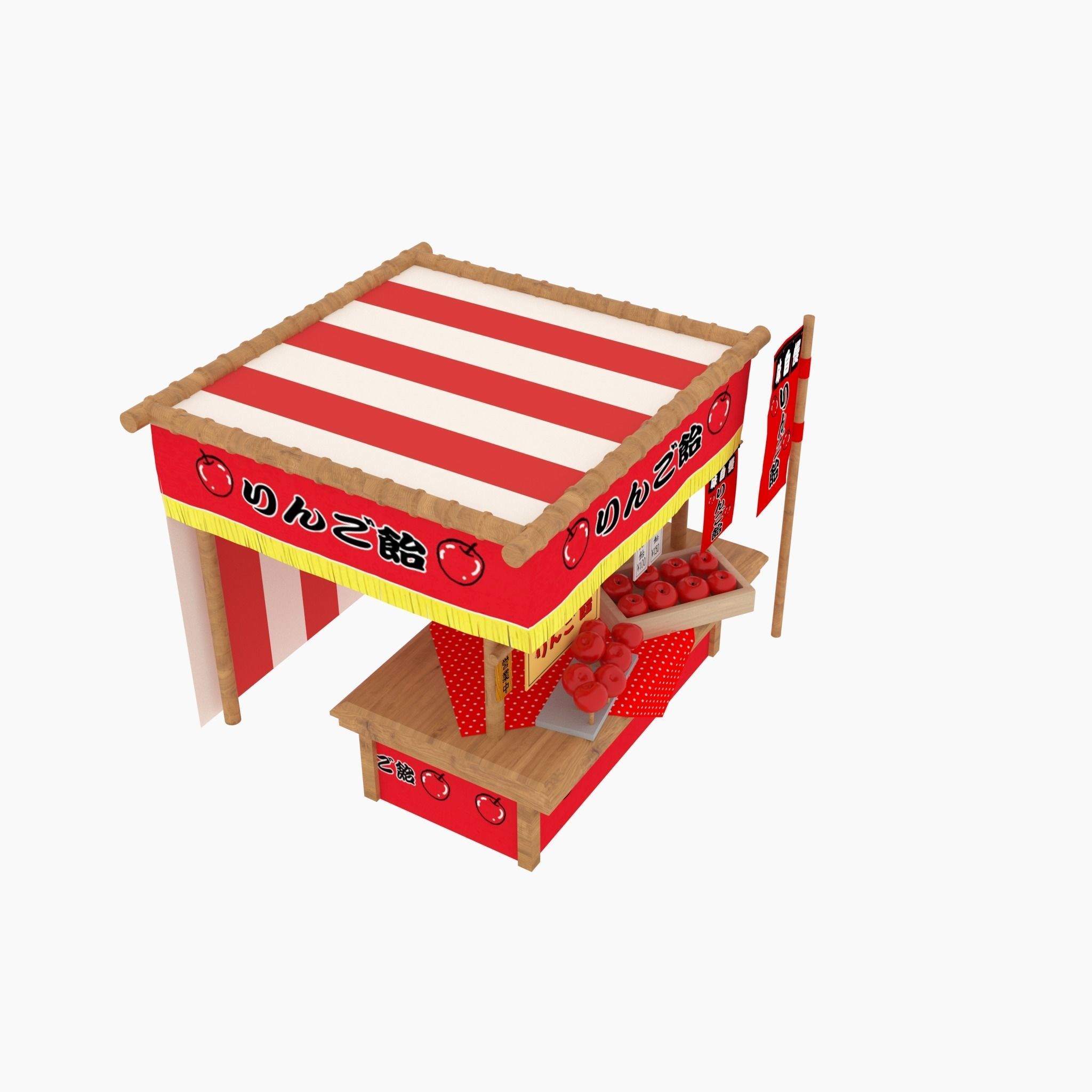 Japan night market Venders 3D model_7