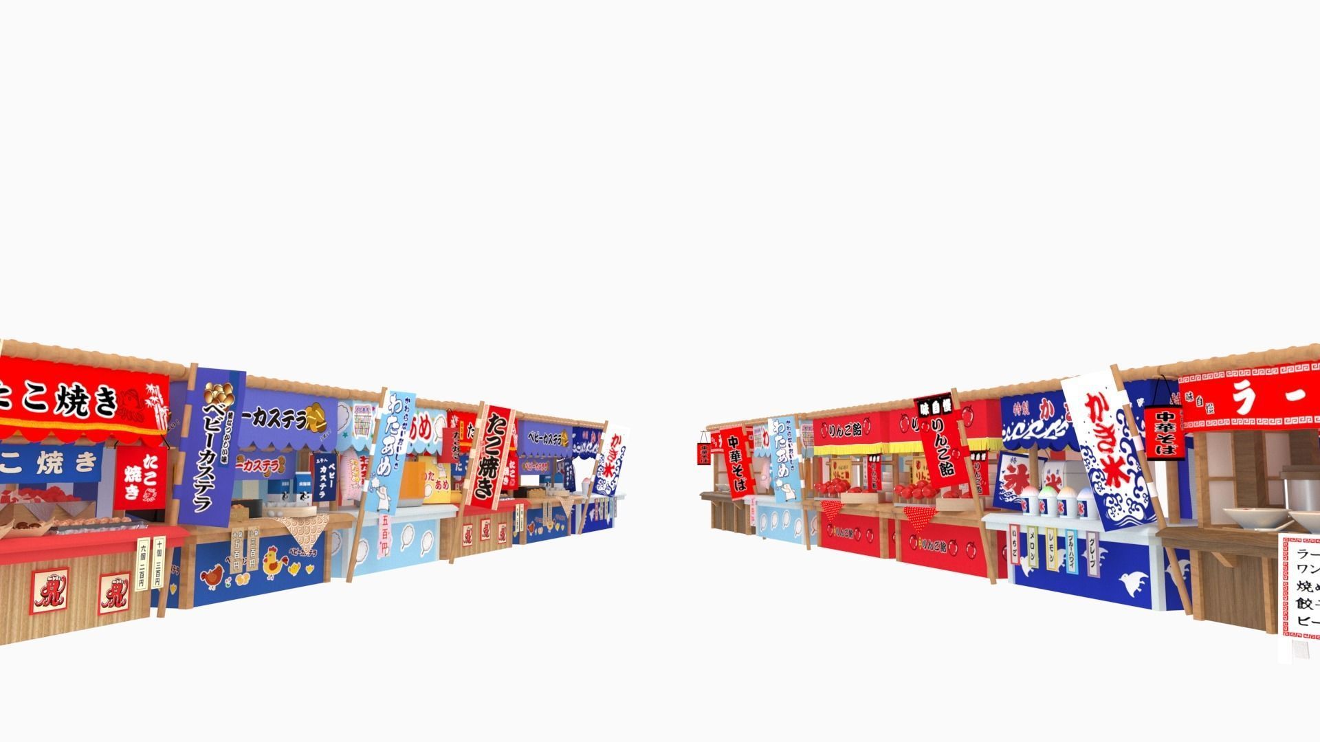 Japan night market Venders 3D model_1