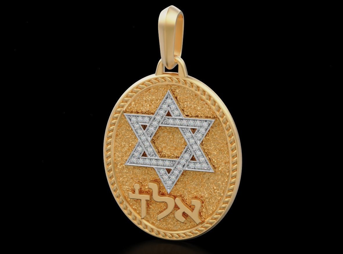 Pendant star of david 620 3D print model_2