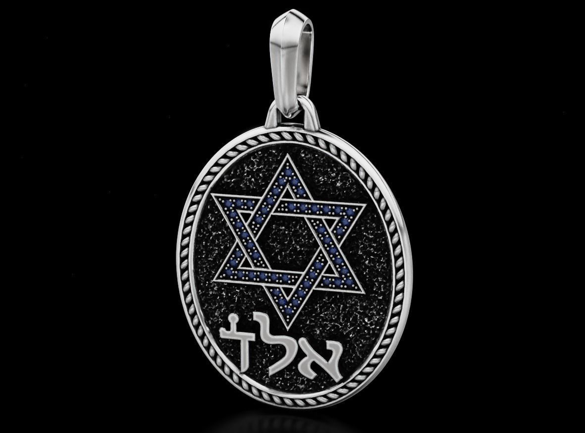 Pendant star of david 620 3D print model_4