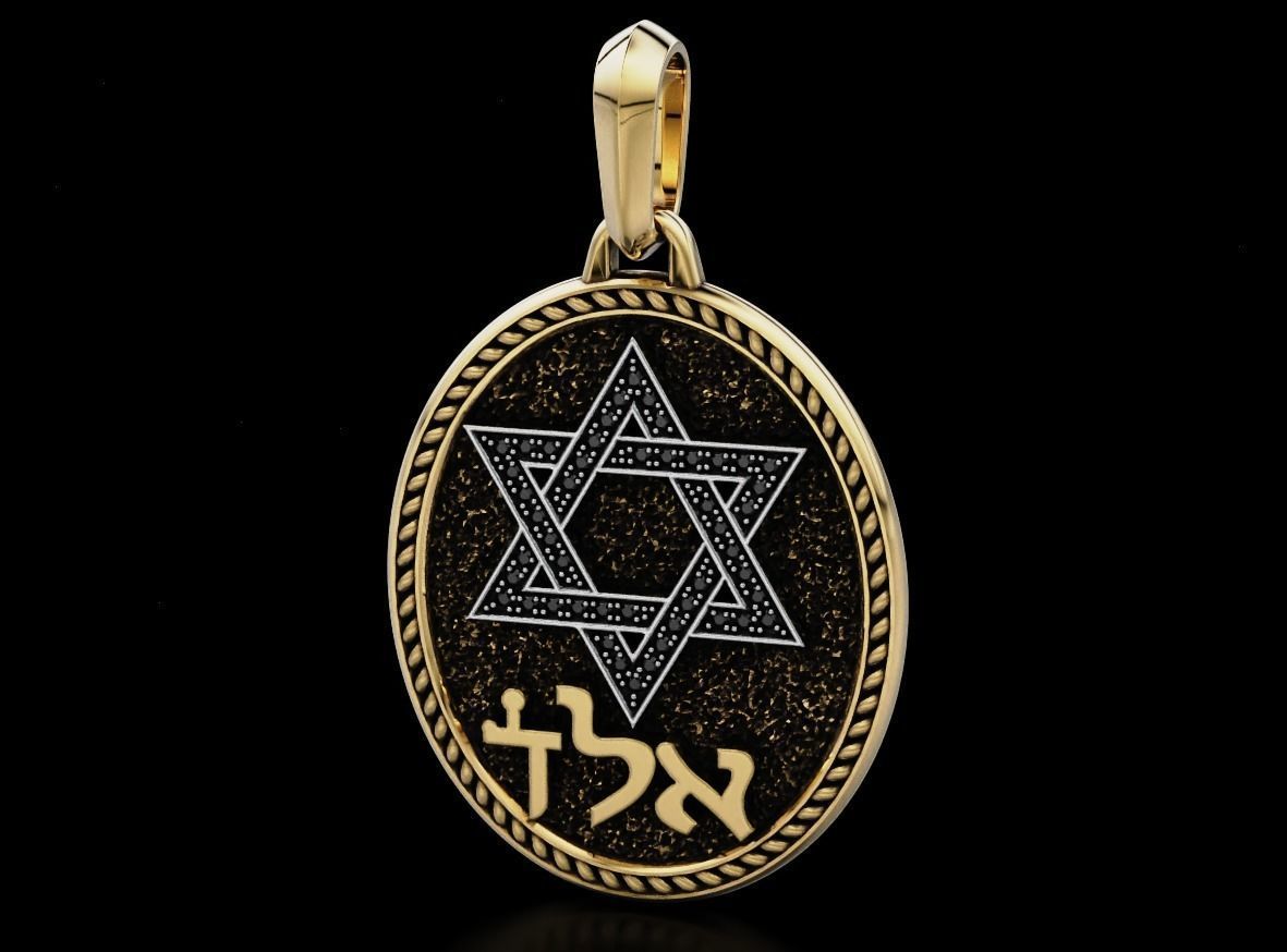 Pendant star of david 620 3D print model_1