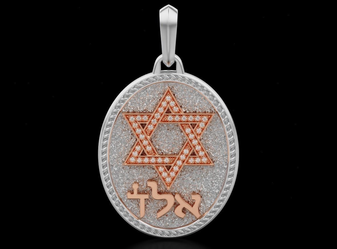 Pendant star of david 620 3D print model_17
