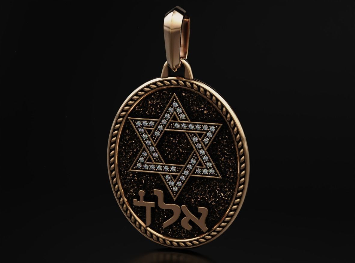 Pendant star of david 620 3D print model_5