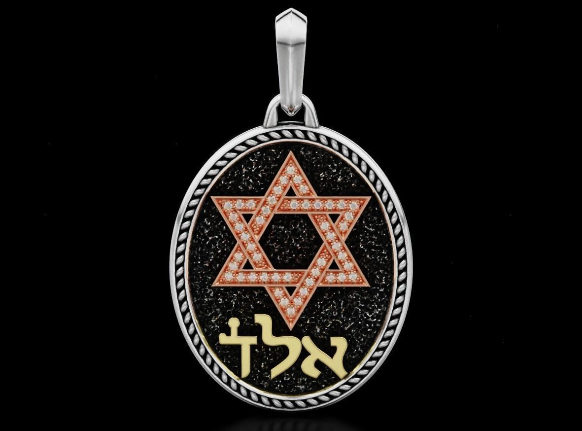 Pendant star of david 620 3D print model_16