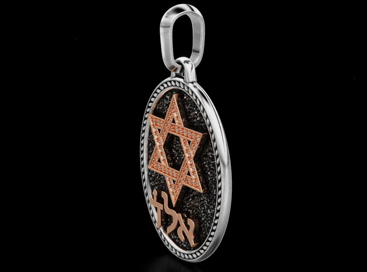 Pendant star of david 620 3D print model_3