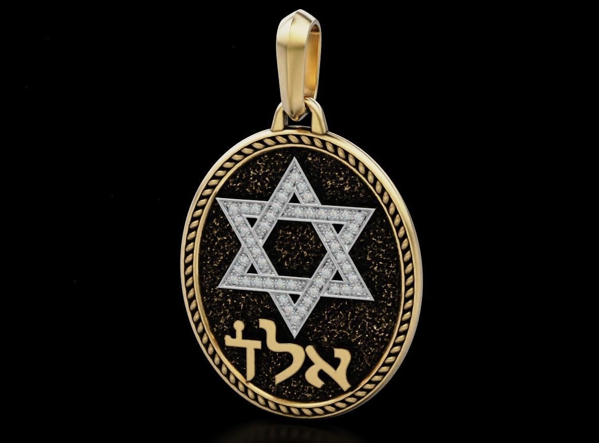 Pendant star of david 620 3D print model_7