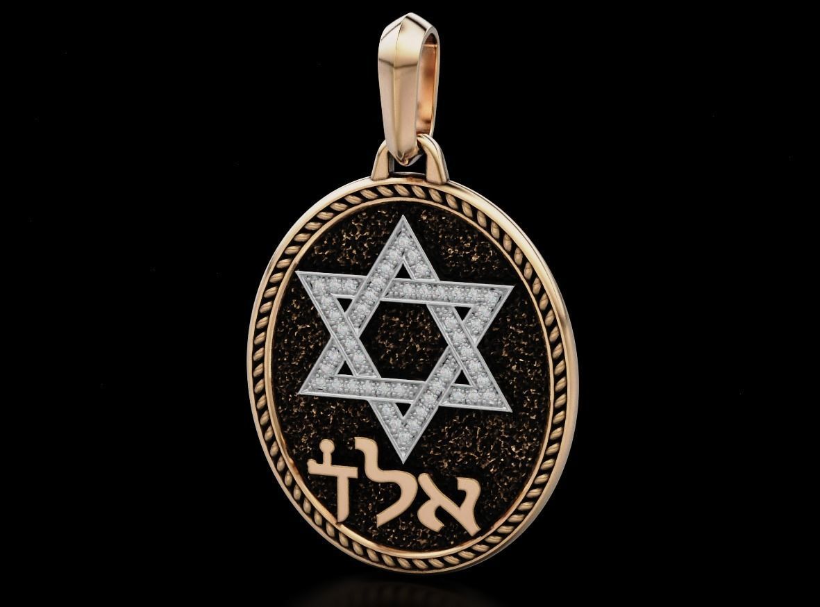 Pendant star of david 620 3D print model_6