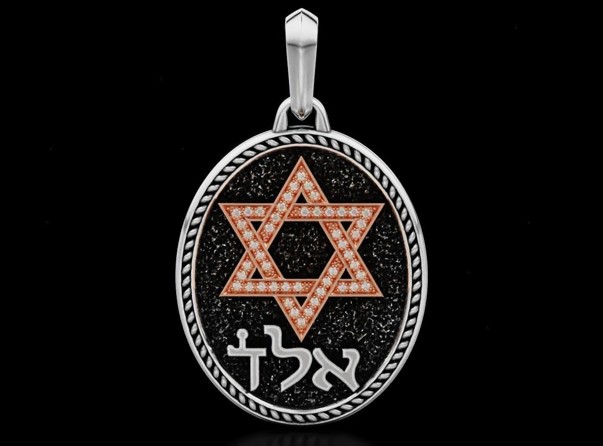Pendant star of david 620 3D print model_12