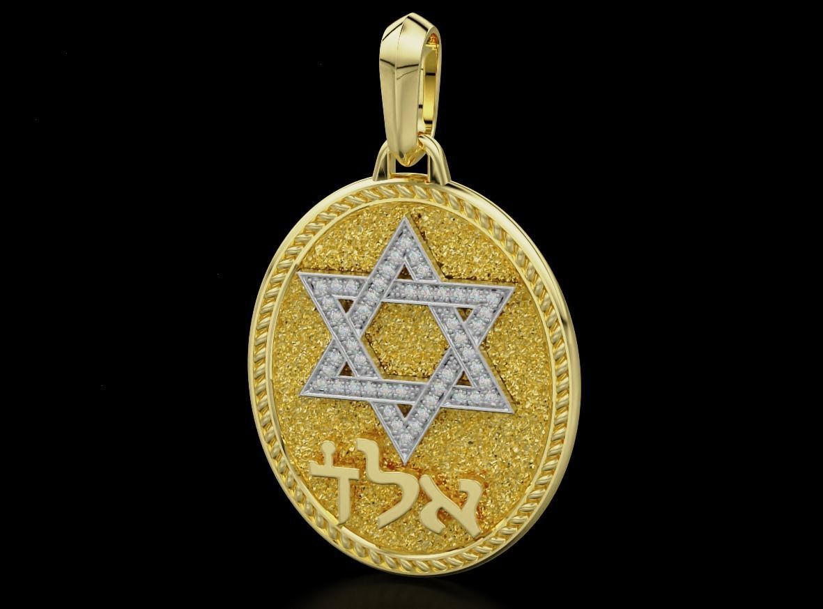 Pendant star of david 620 3D print model_8