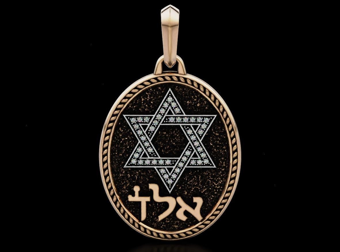 Pendant star of david 620 3D print model_13