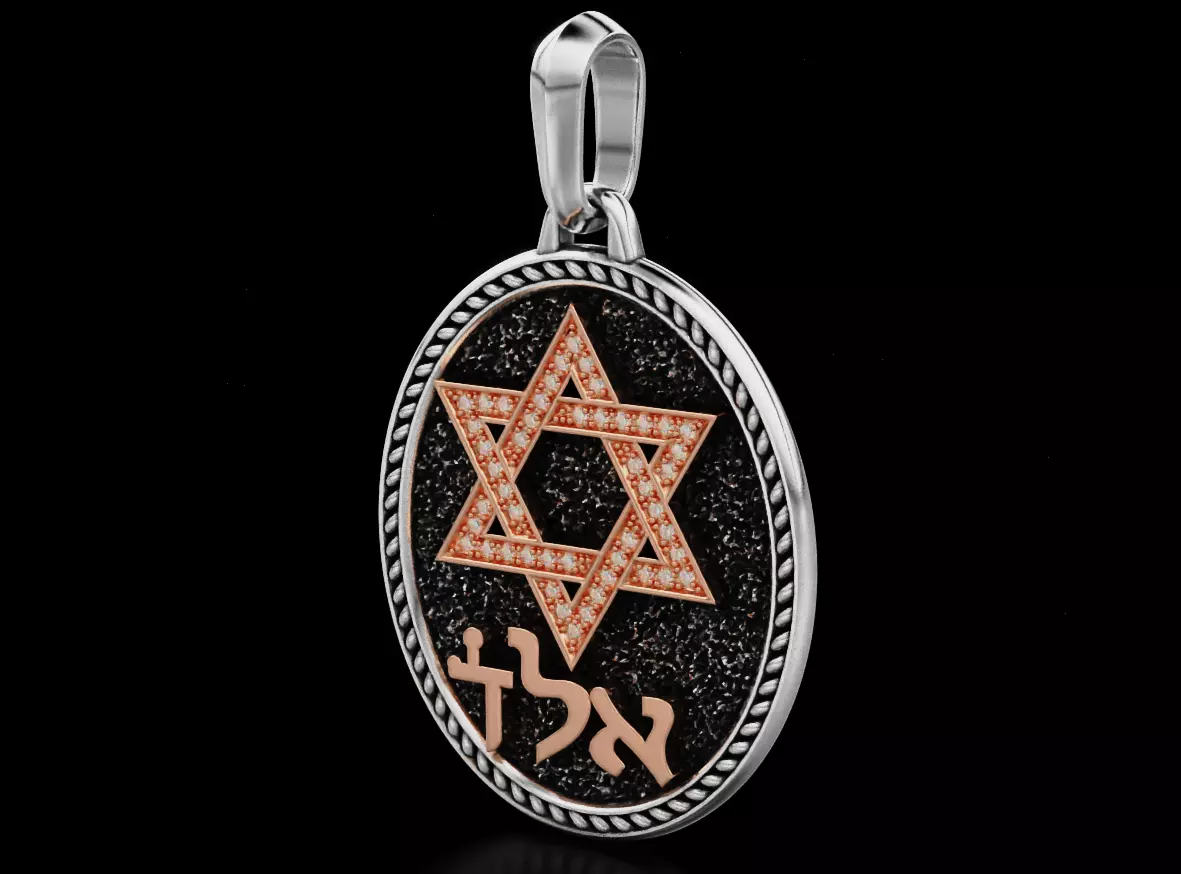 Pendant star of david 620 3D print model_0
