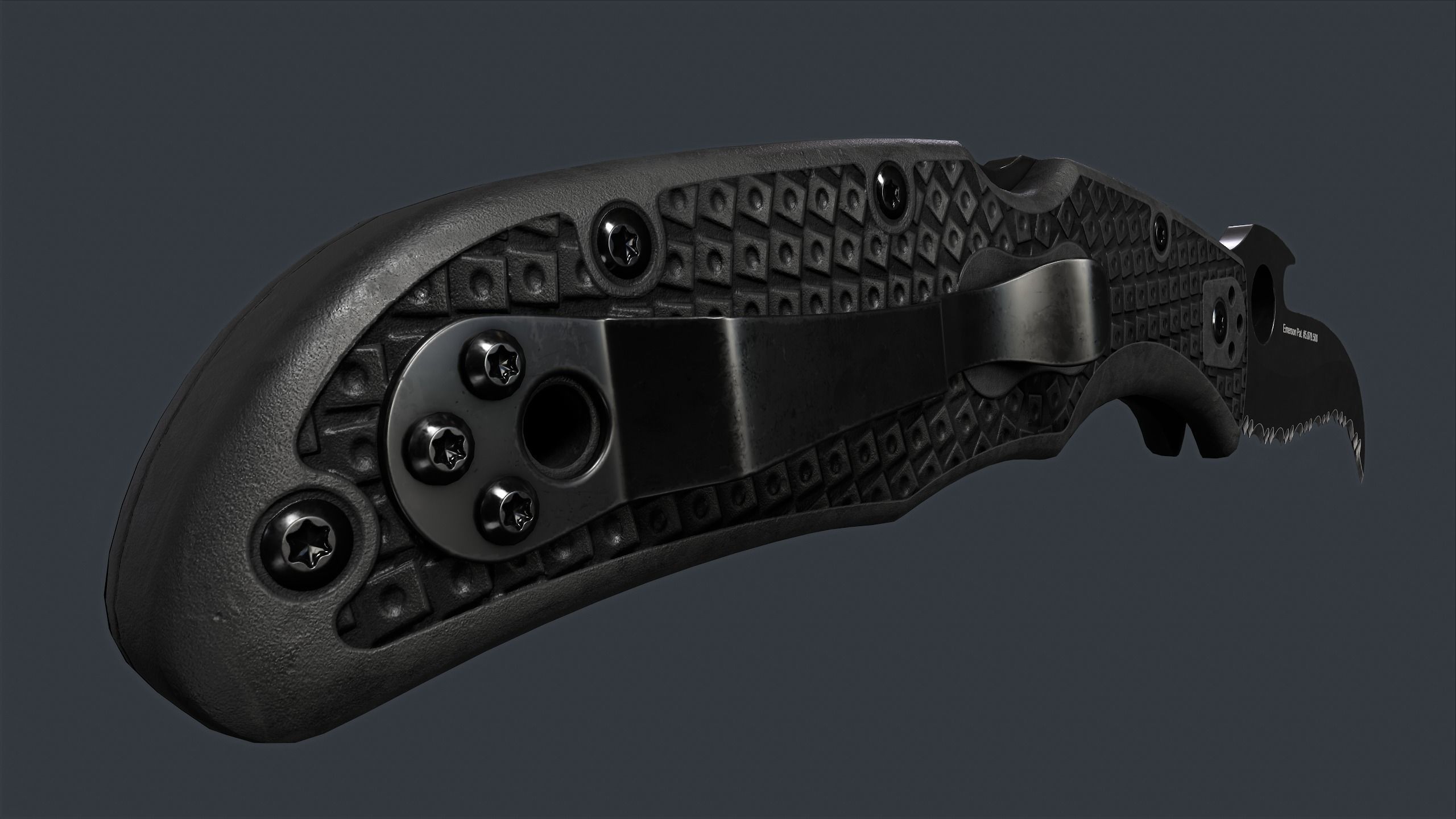 Spyderco Matriarch 2 Lightweight Folding Knife PBR Game Ready Low-poly 3D model_7