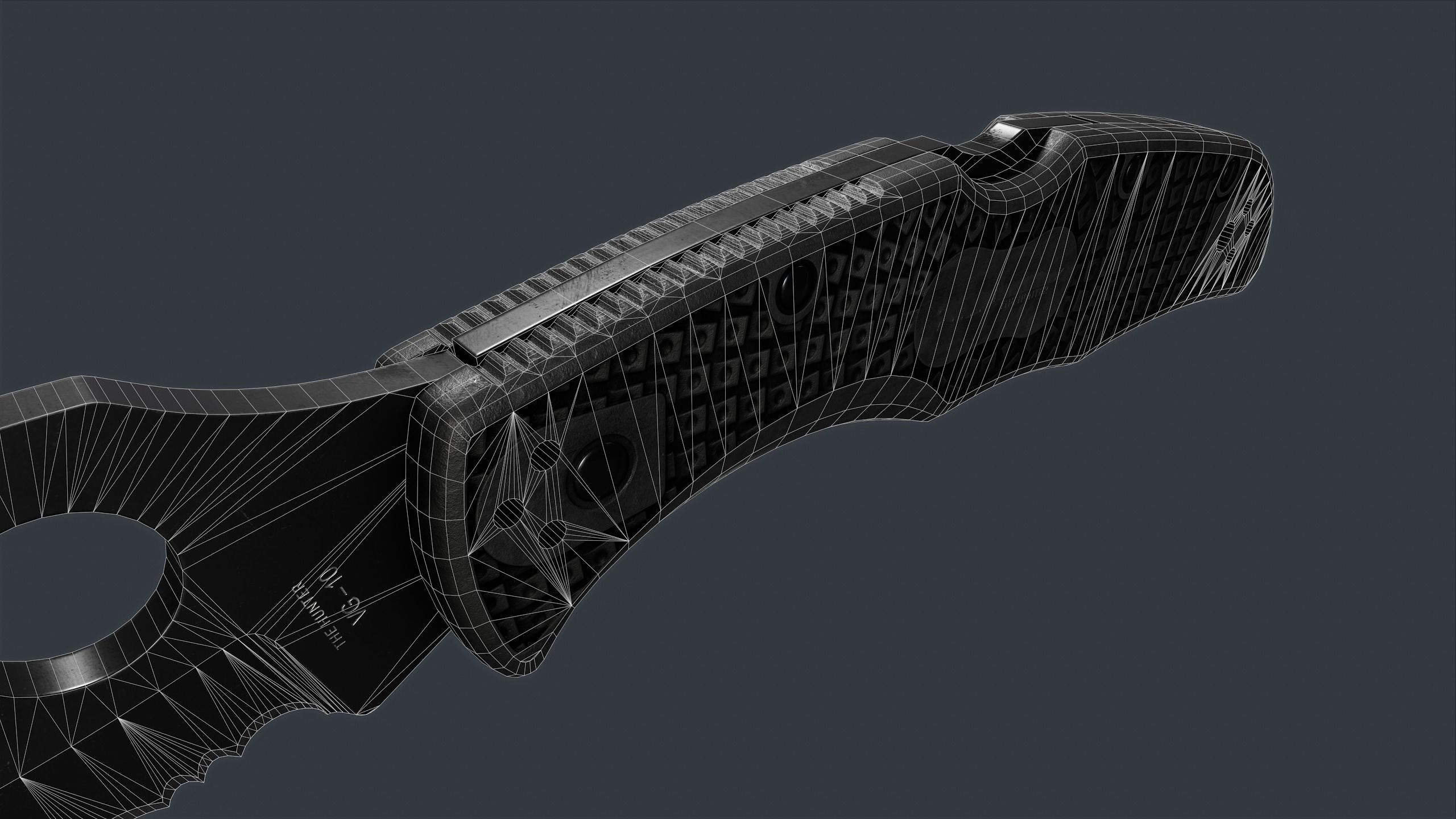 Spyderco Matriarch 2 Lightweight Folding Knife PBR Game Ready Low-poly 3D model_12