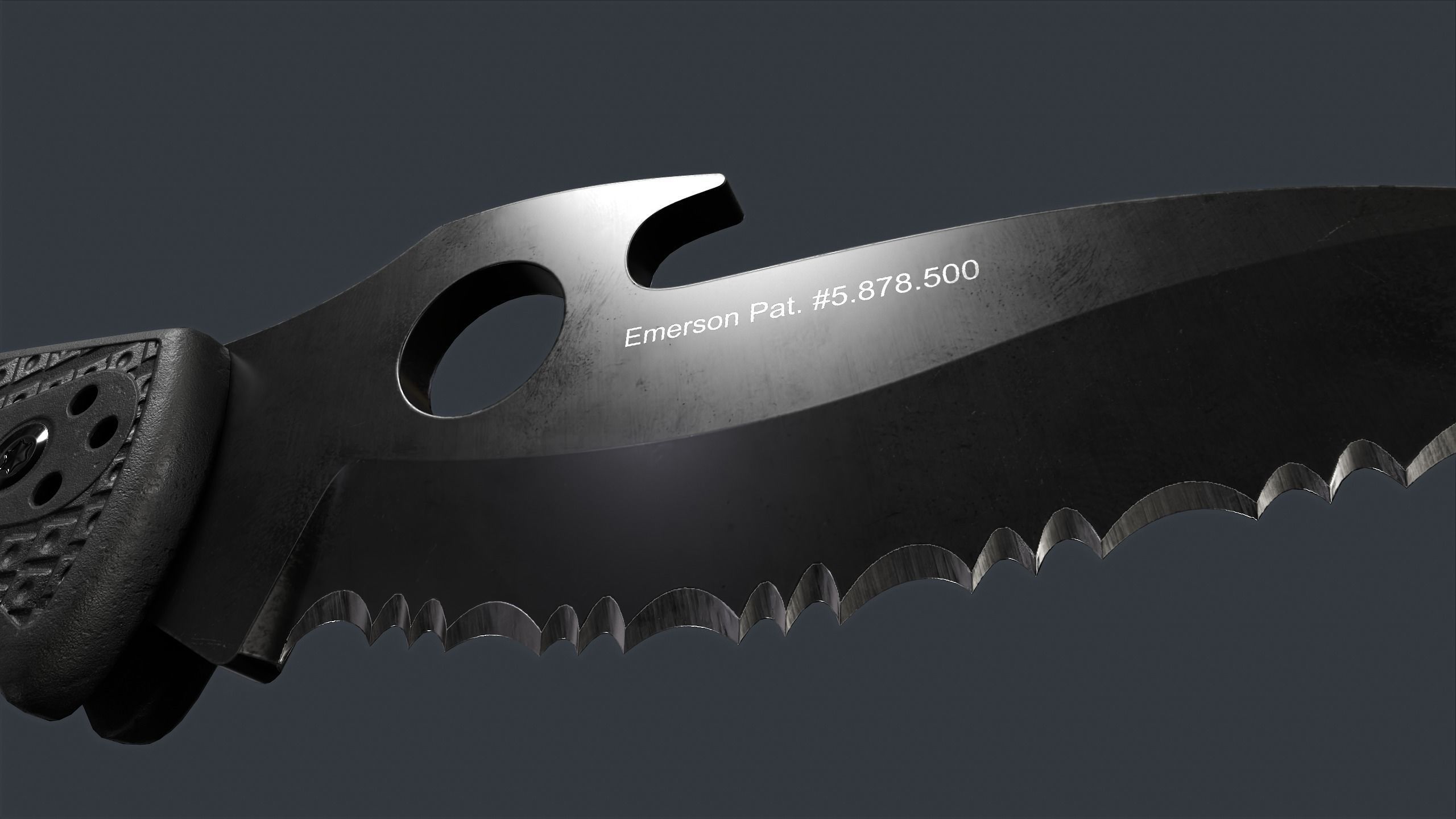 Spyderco Matriarch 2 Lightweight Folding Knife PBR Game Ready Low-poly 3D model_5