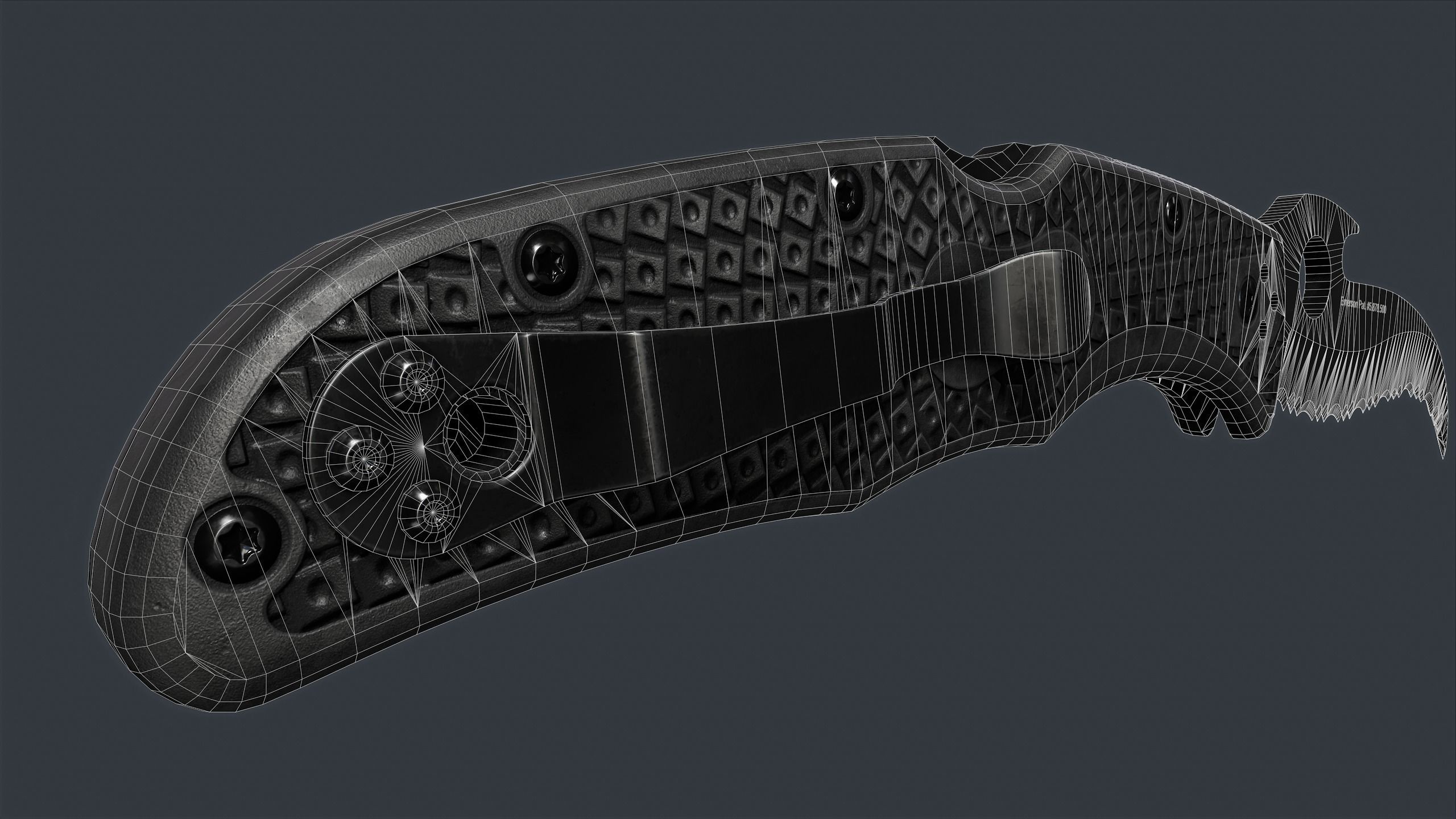 Spyderco Matriarch 2 Lightweight Folding Knife PBR Game Ready Low-poly 3D model_14