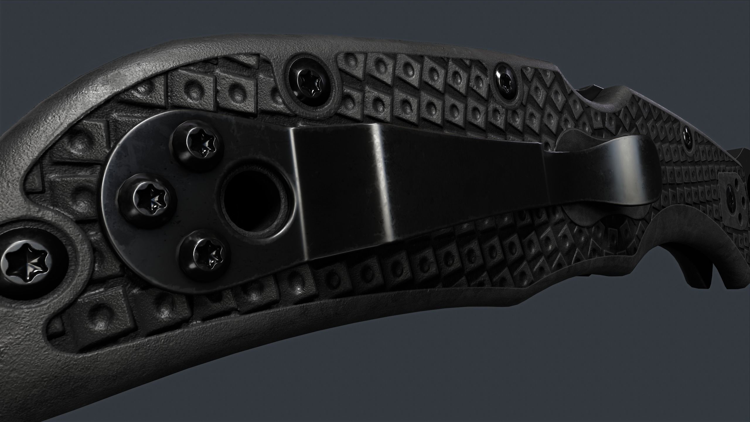 Spyderco Matriarch 2 Lightweight Folding Knife PBR Game Ready Low-poly 3D model_8