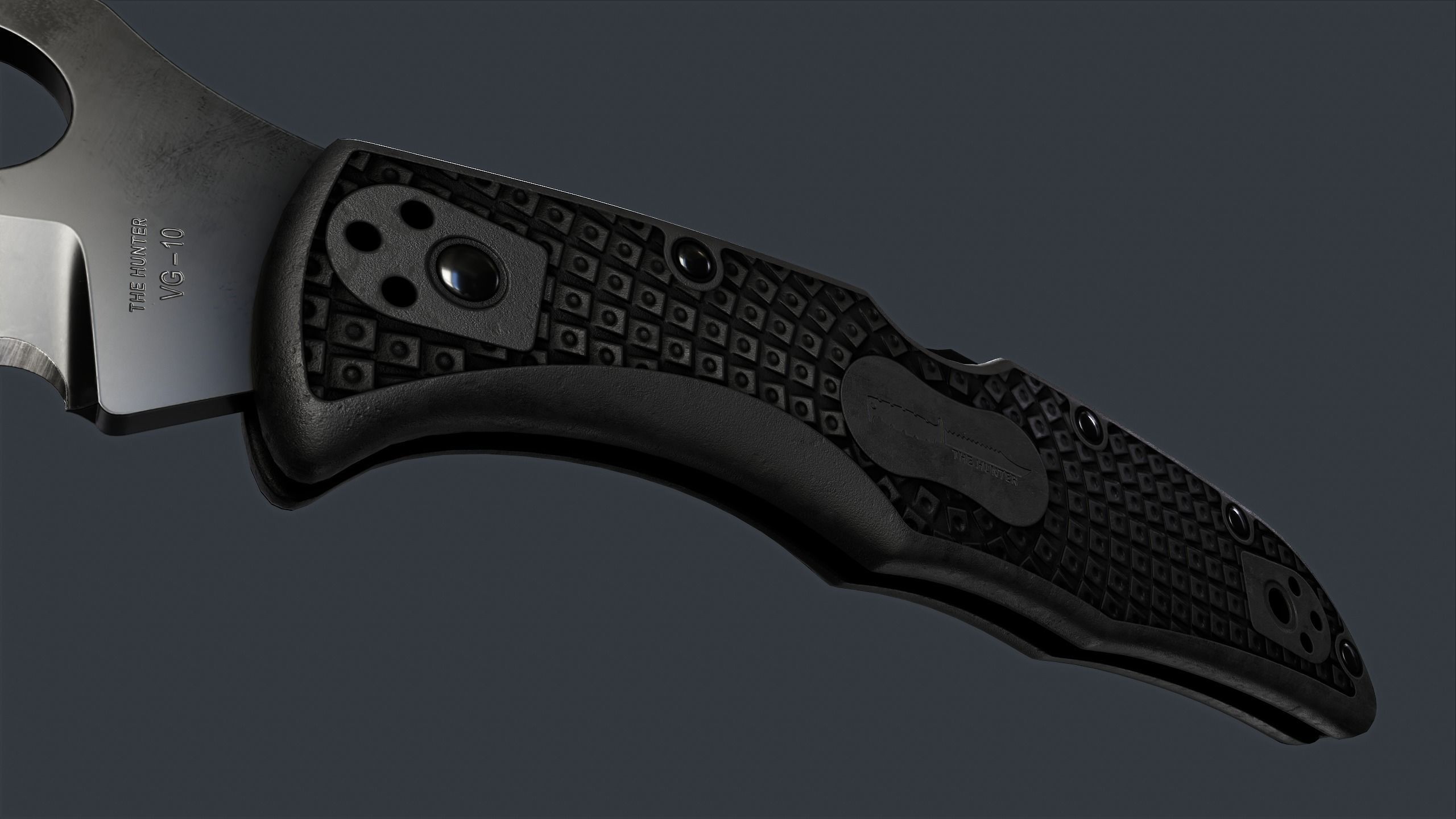 Spyderco Matriarch 2 Lightweight Folding Knife PBR Game Ready Low-poly 3D model_4