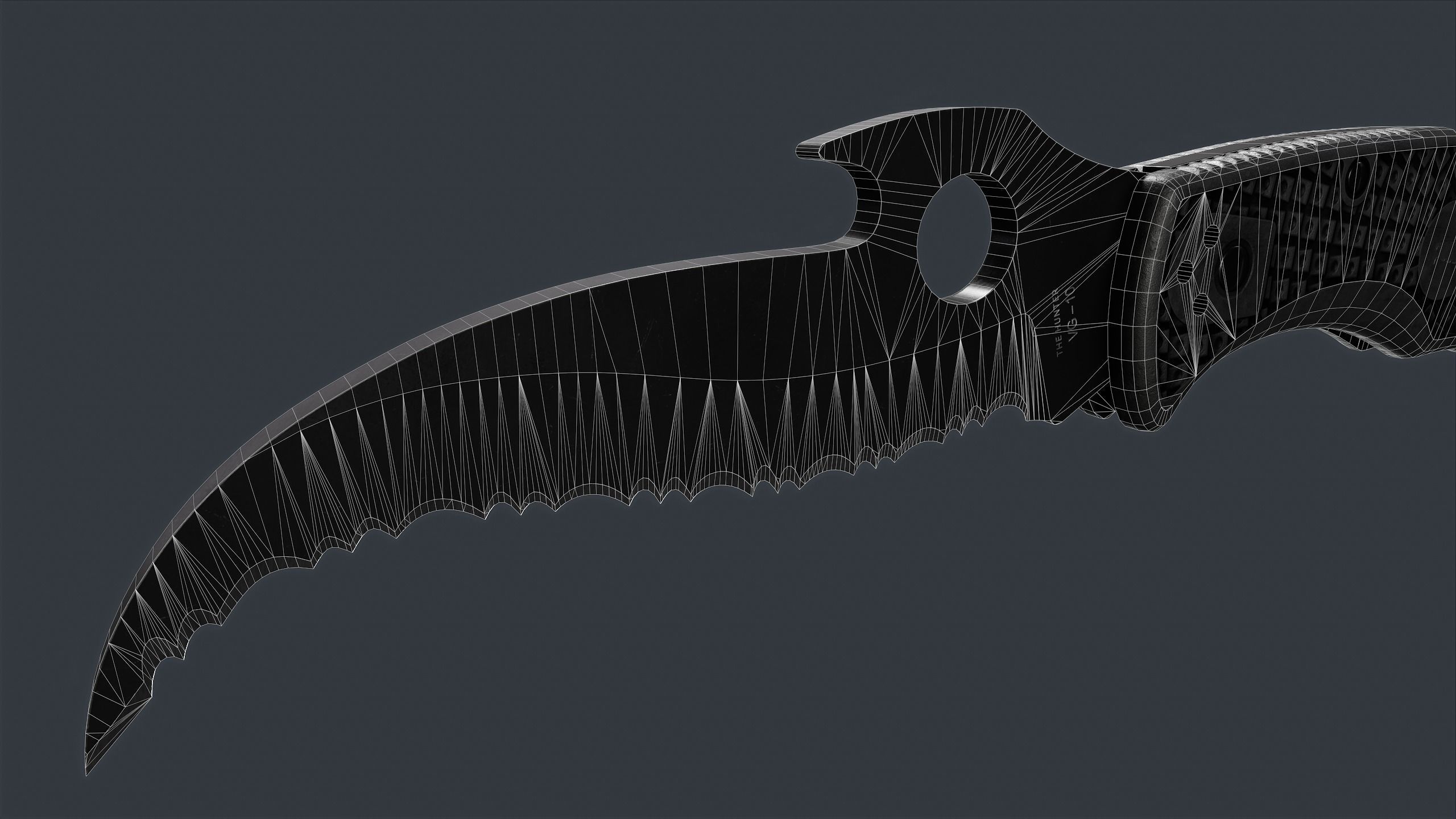 Spyderco Matriarch 2 Lightweight Folding Knife PBR Game Ready Low-poly 3D model_13