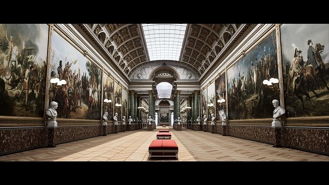 Versailles Palace Photorealistic UE4 Archviz Environment Low-poly 3D model