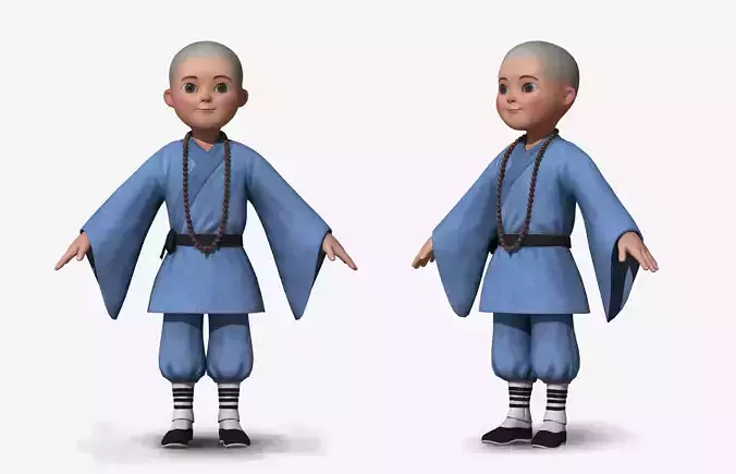 3DMAX Maya model and movie and TV little monk