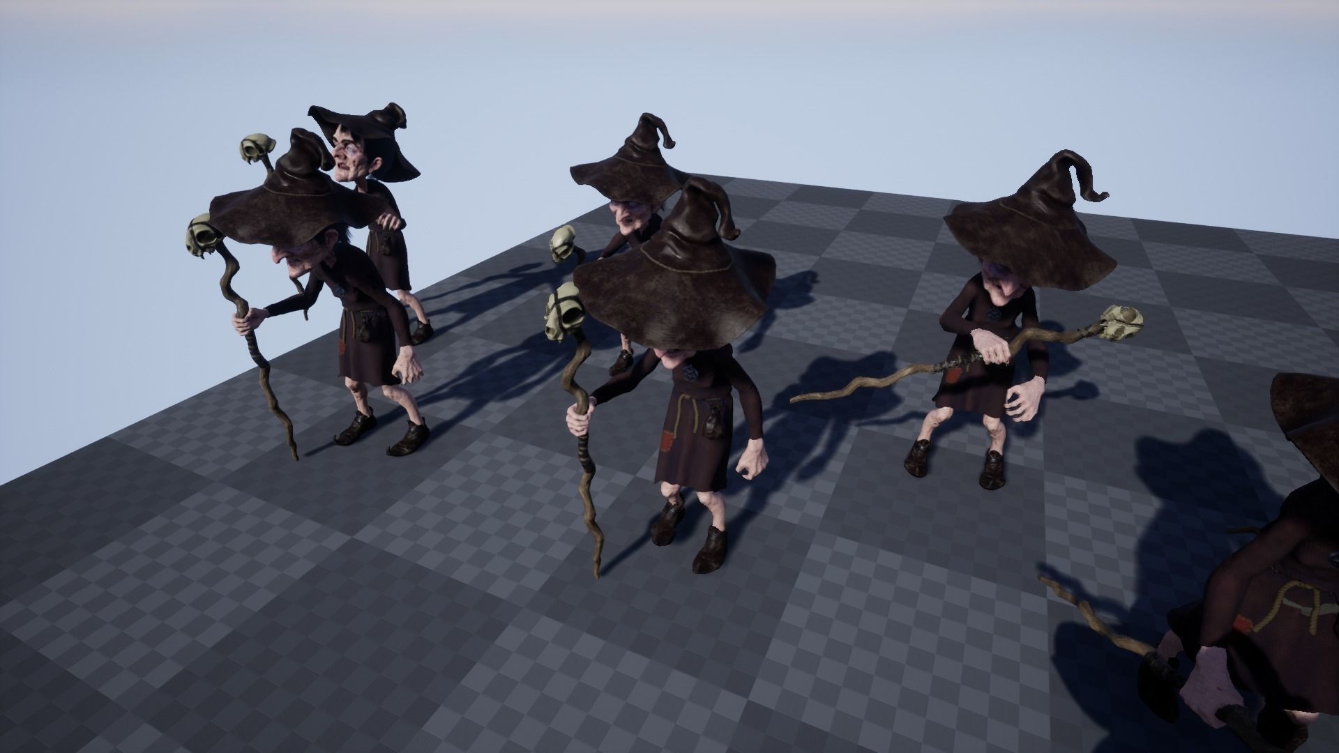 Witch Game Ready wizard holding scepter Low-poly 3D model_30