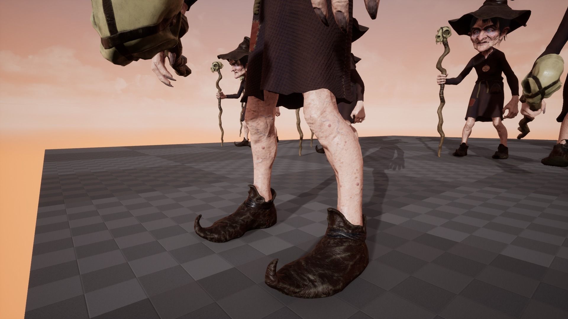 Witch Game Ready wizard holding scepter Low-poly 3D model_17