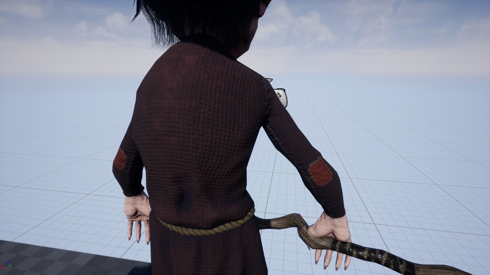 Witch Game Ready wizard holding scepter Low-poly 3D model_25