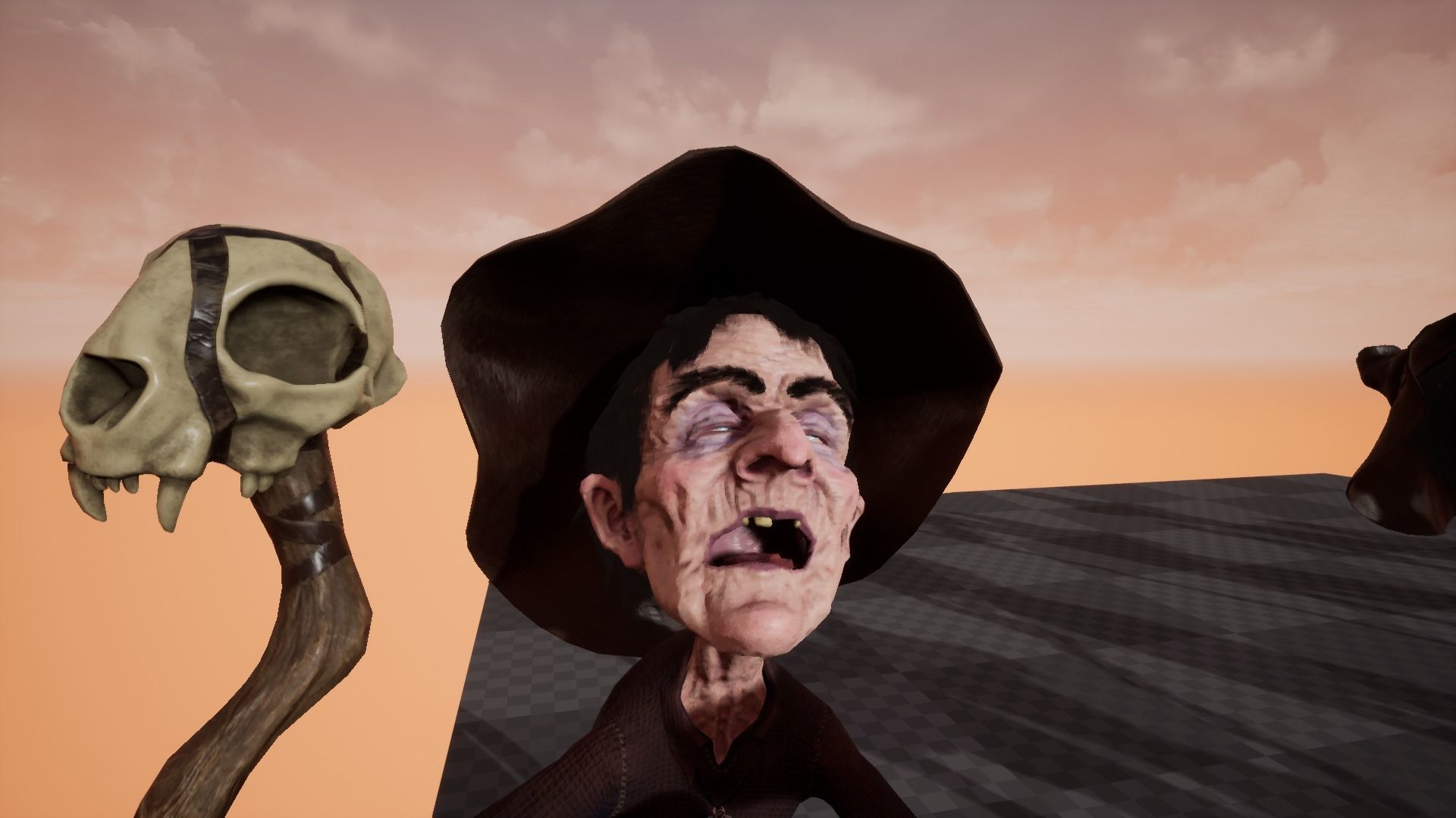 Witch Game Ready wizard holding scepter Low-poly 3D model_21