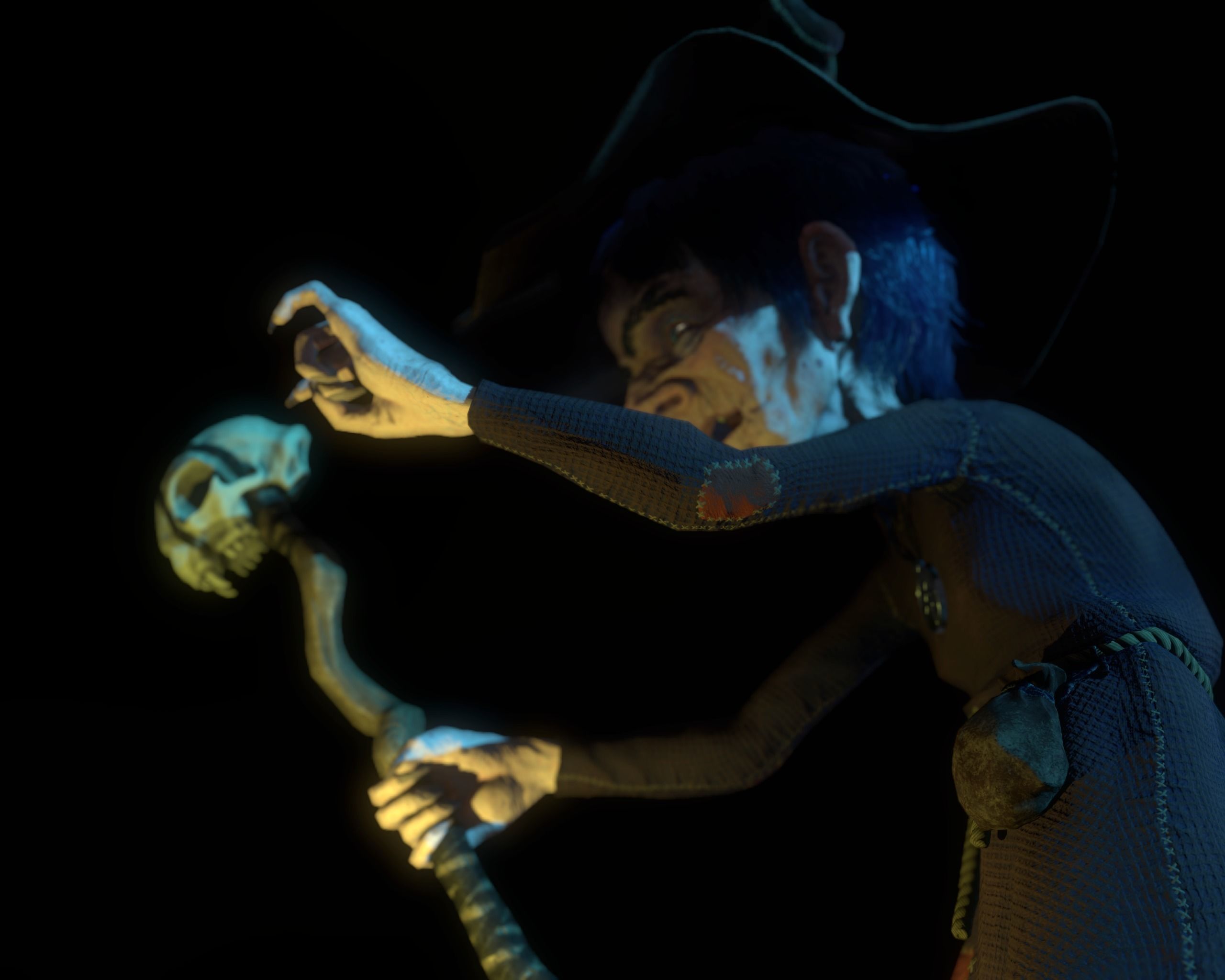 Witch Game Ready wizard holding scepter Low-poly 3D model_38