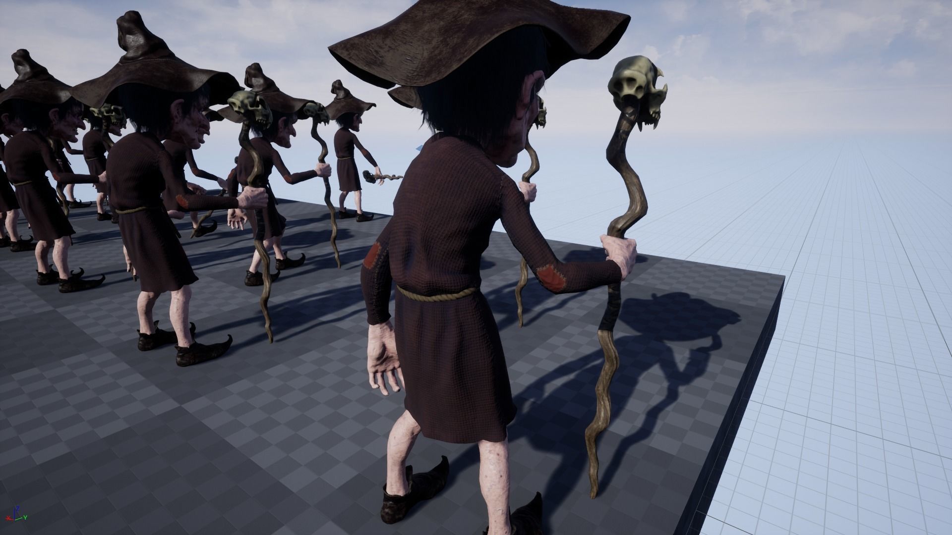 Witch Game Ready wizard holding scepter Low-poly 3D model_26