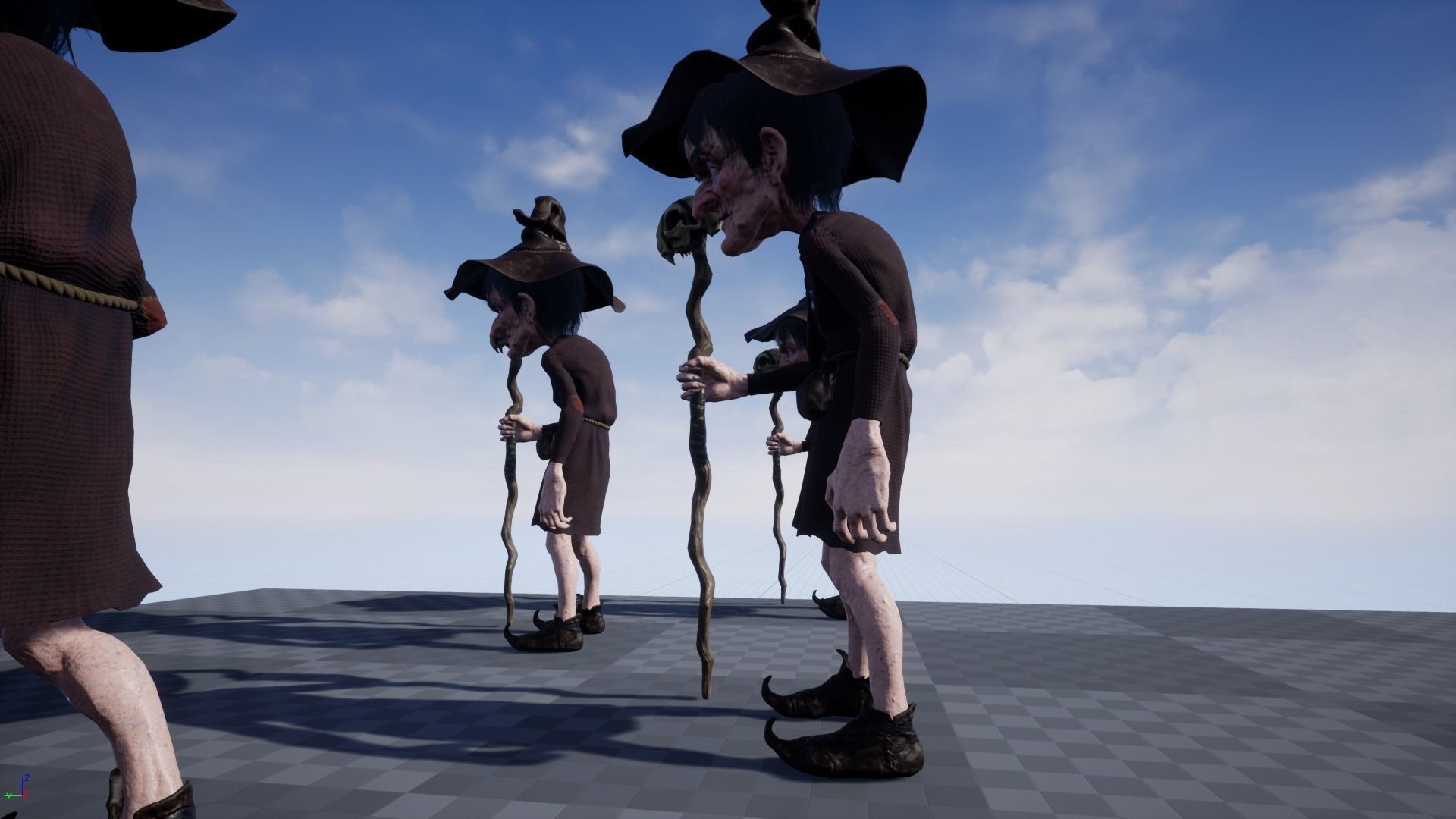 Witch Game Ready wizard holding scepter Low-poly 3D model_27