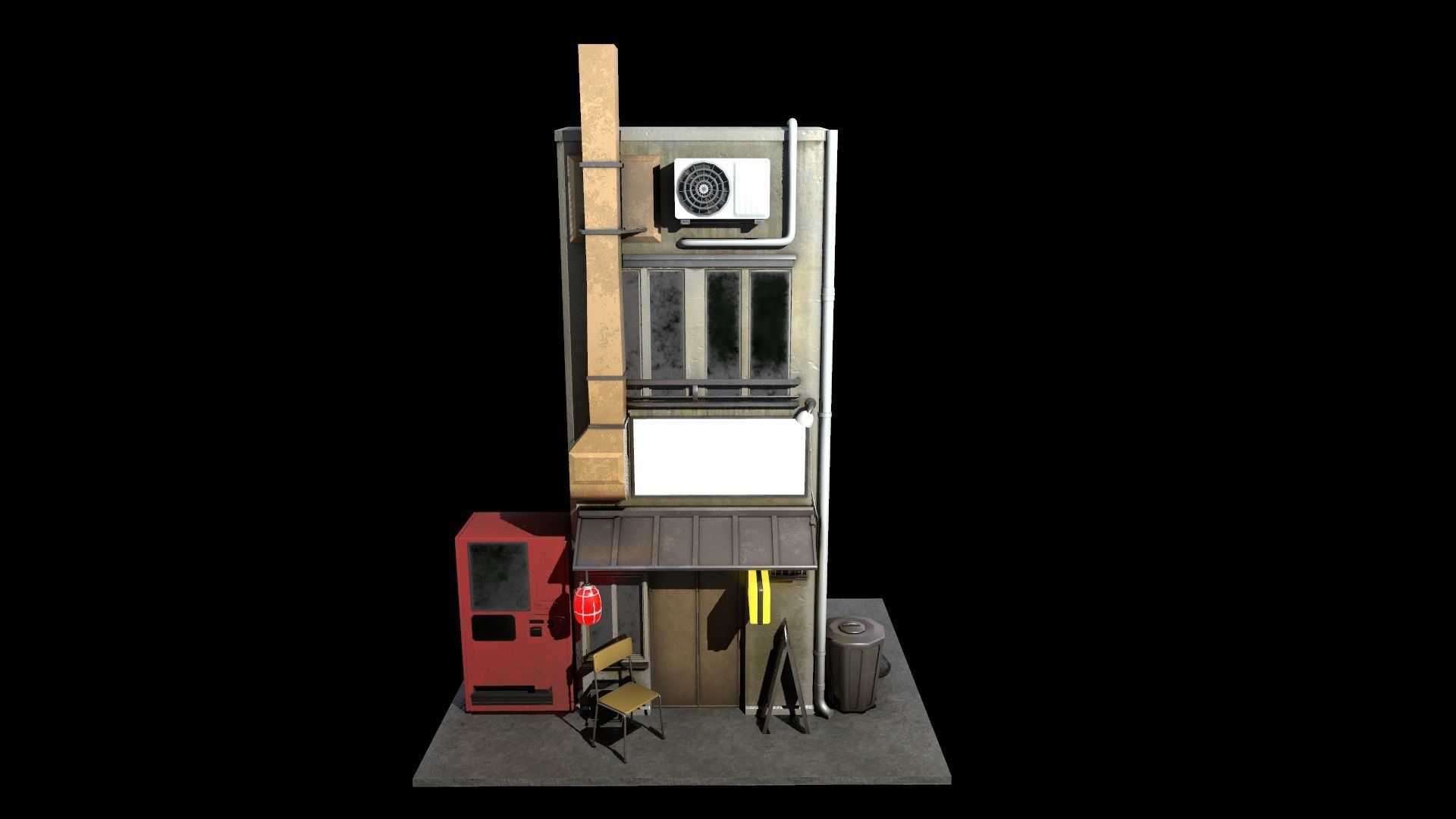 Japanese House Low-poly 3D model_8