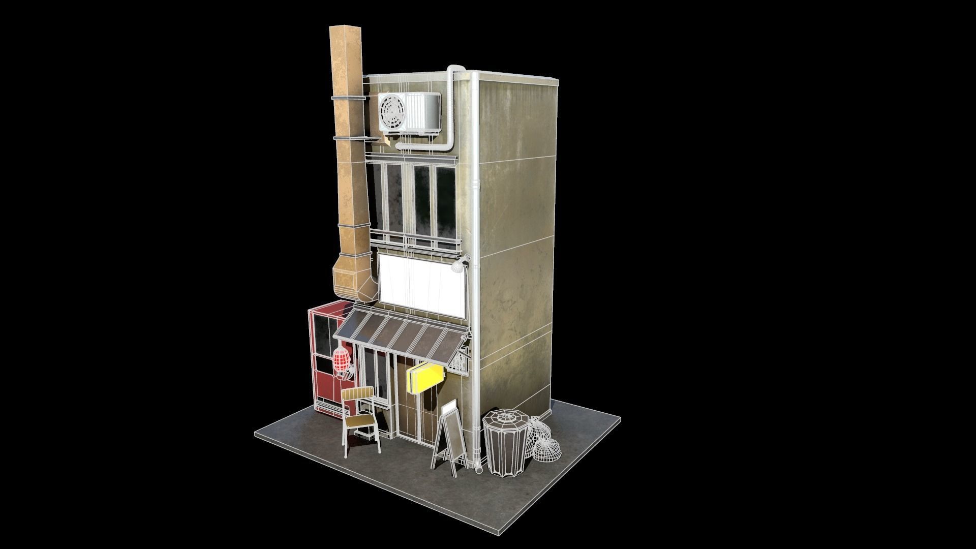 Japanese House Low-poly 3D model_14