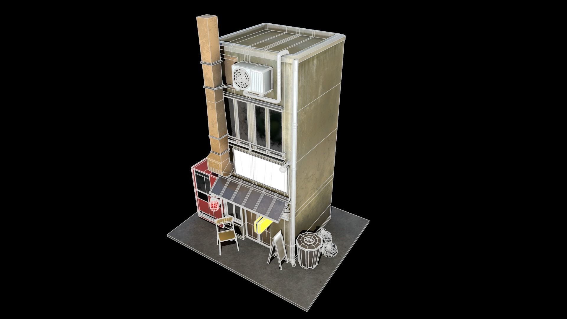 Japanese House Low-poly 3D model_12