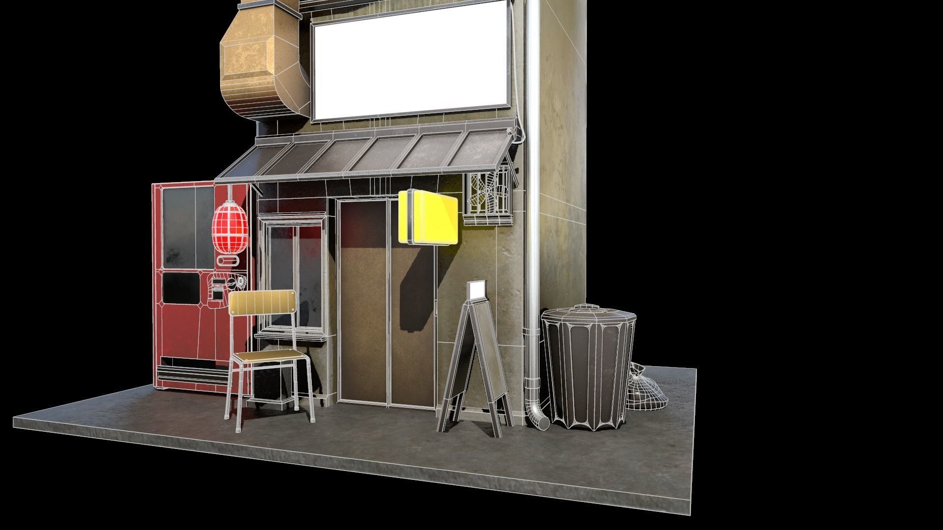 Japanese House Low-poly 3D model_13