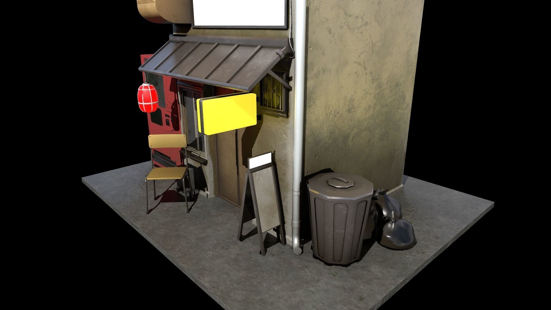 Japanese House Low-poly 3D model_3