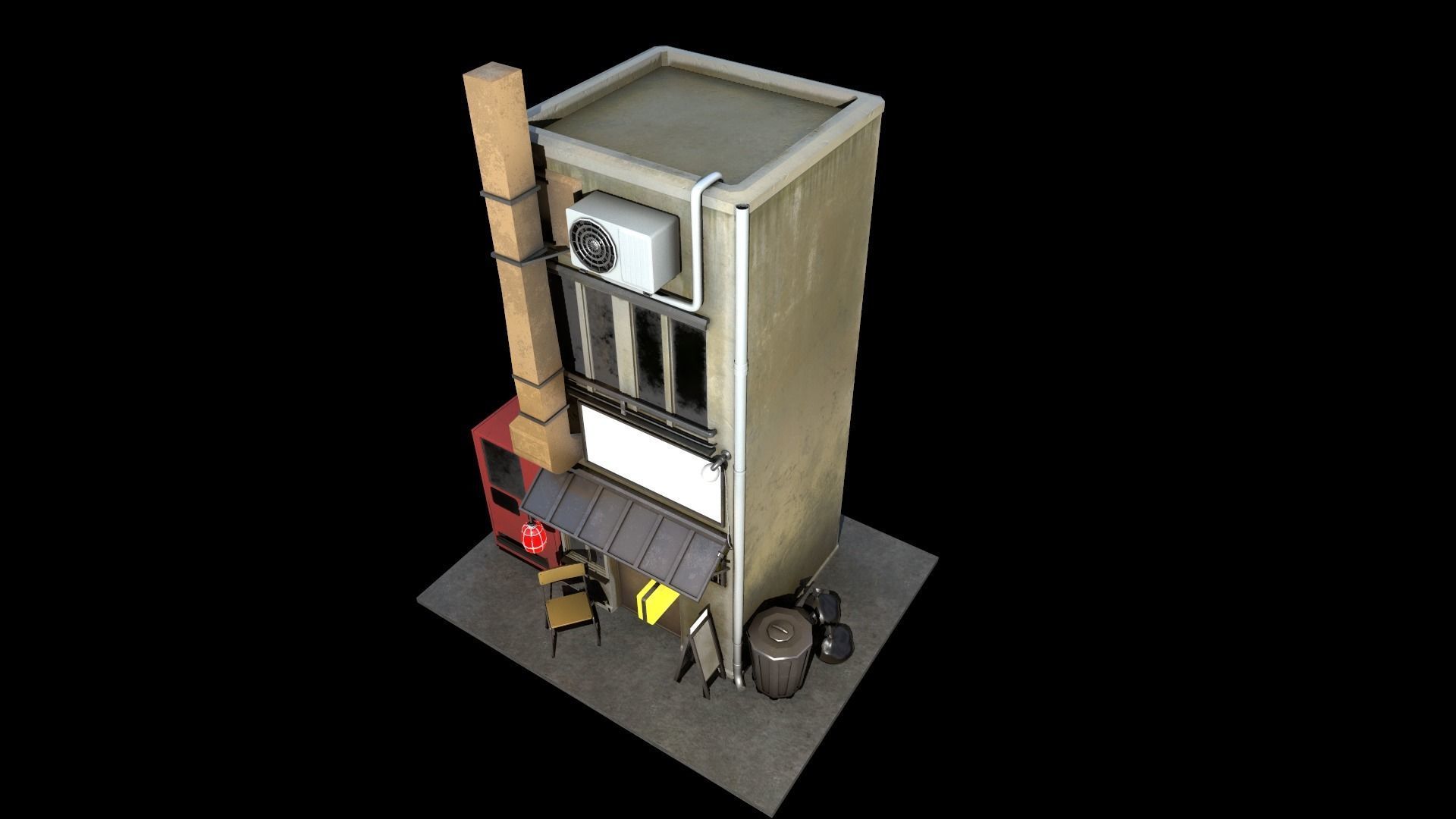 Japanese House Low-poly 3D model_10