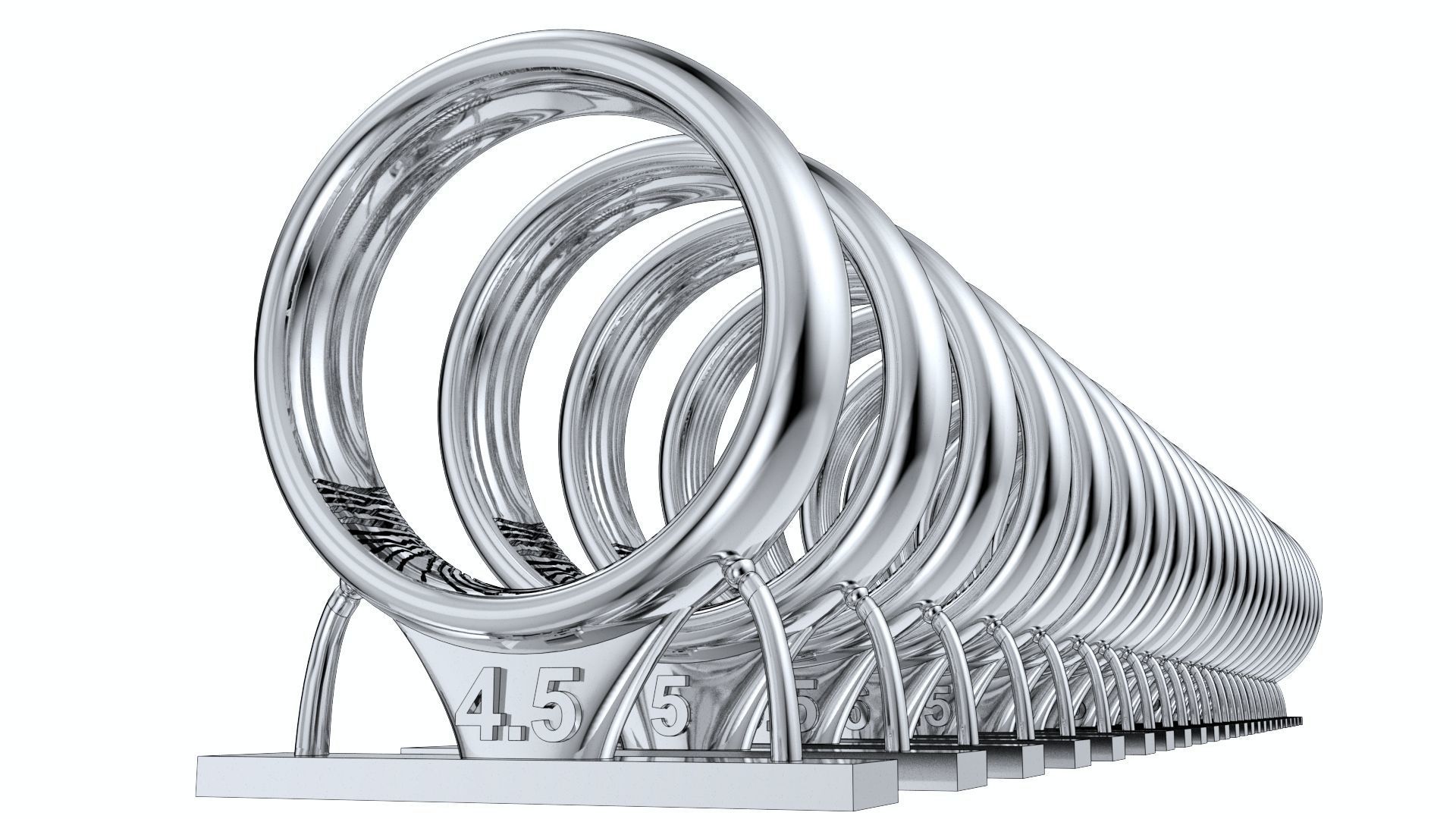 Fingerprint Ring Band All Sizes From 4-5 To 16 US -CC103AS 3D print model_2