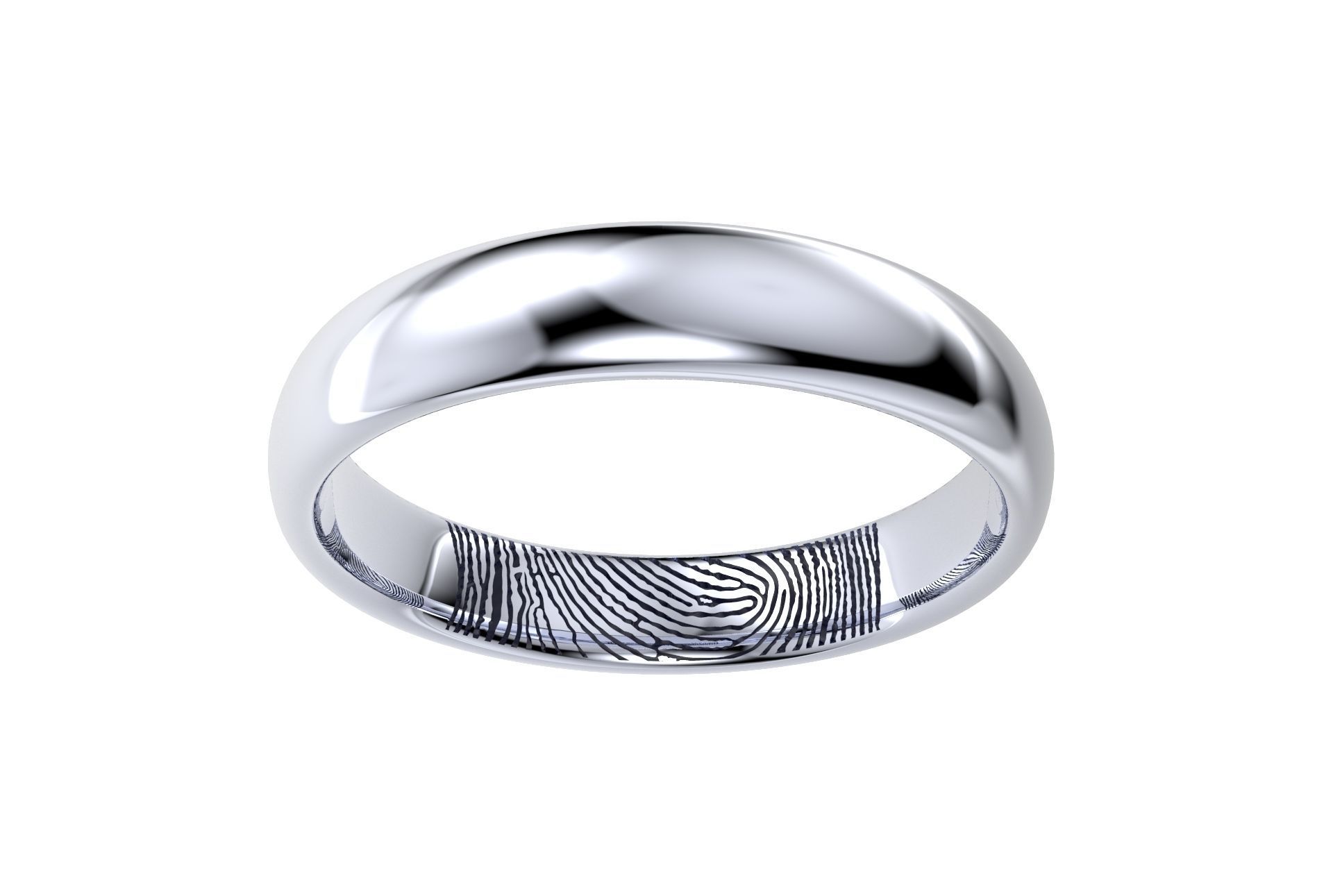 Fingerprint Ring Band All Sizes From 4-5 To 16 US -CC103AS 3D print model_7