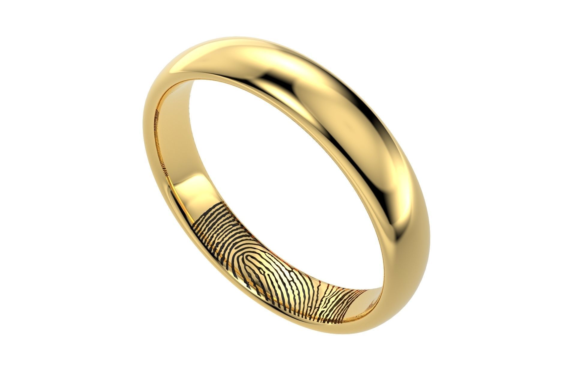 Fingerprint Ring Band All Sizes From 4-5 To 16 US -CC103AS 3D print model_14