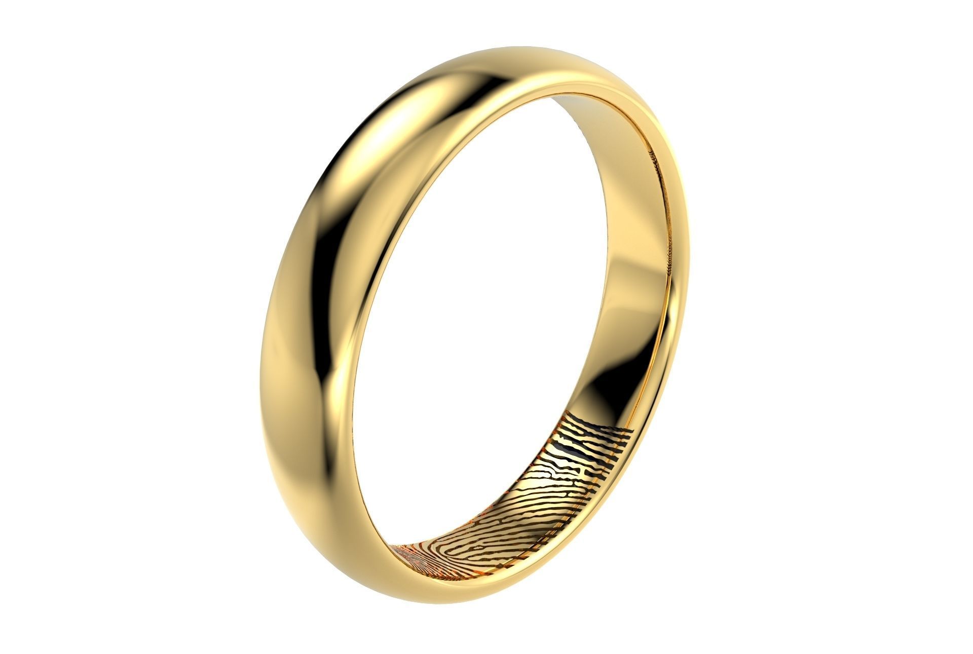 Fingerprint Ring Band All Sizes From 4-5 To 16 US -CC103AS 3D print model_12