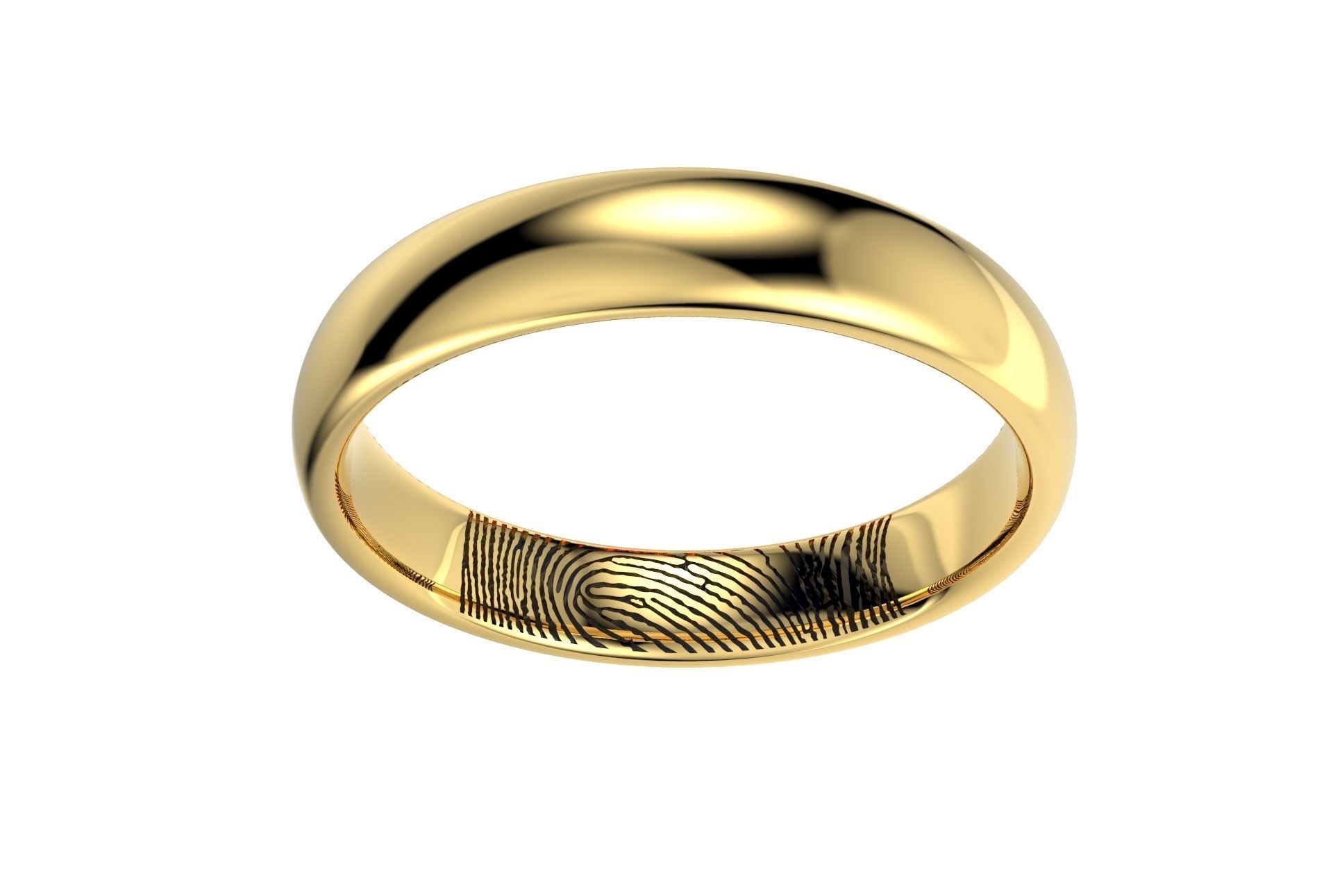 Fingerprint Ring Band All Sizes From 4-5 To 16 US -CC103AS 3D print model_13