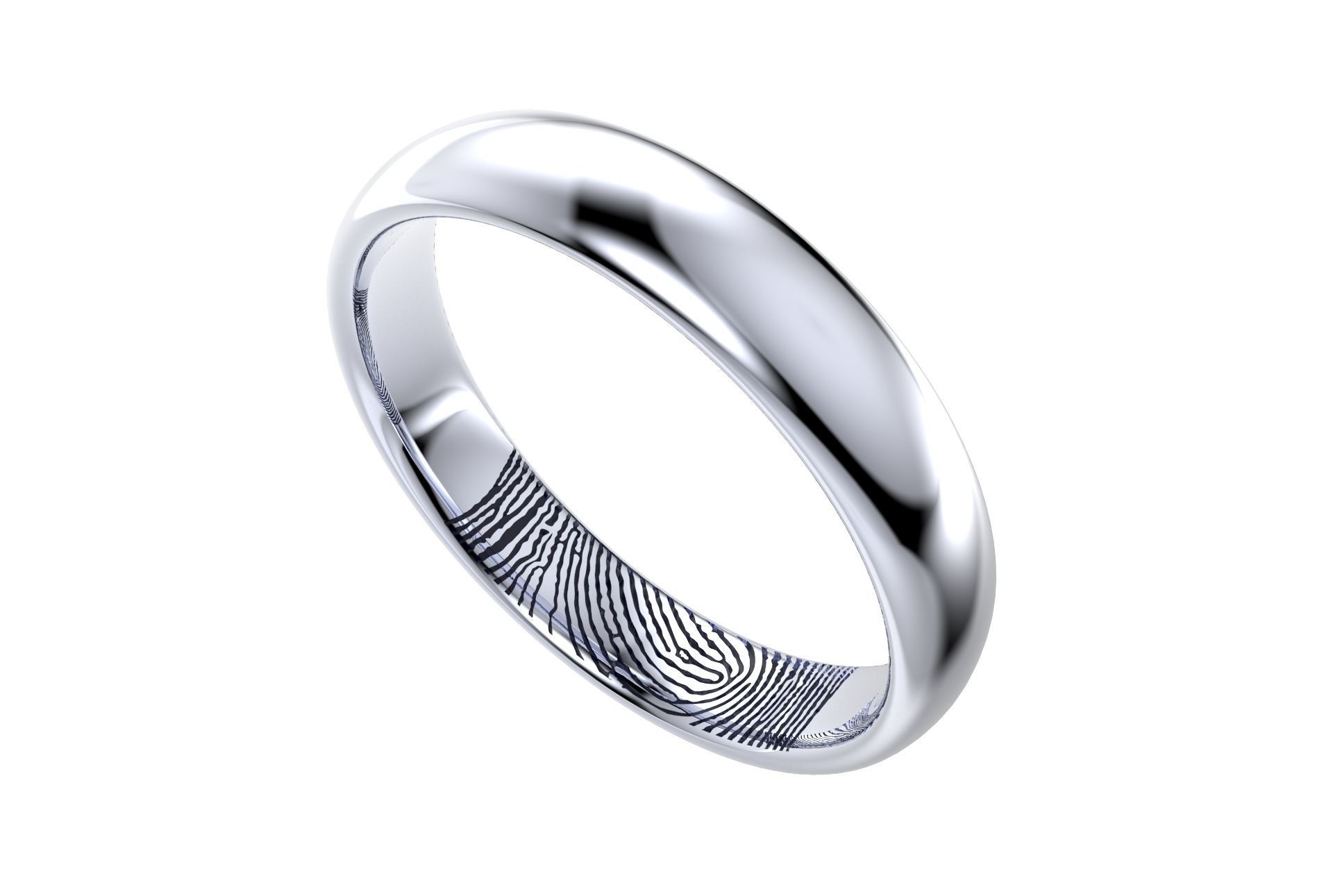 Fingerprint Ring Band All Sizes From 4-5 To 16 US -CC103AS 3D print model_3