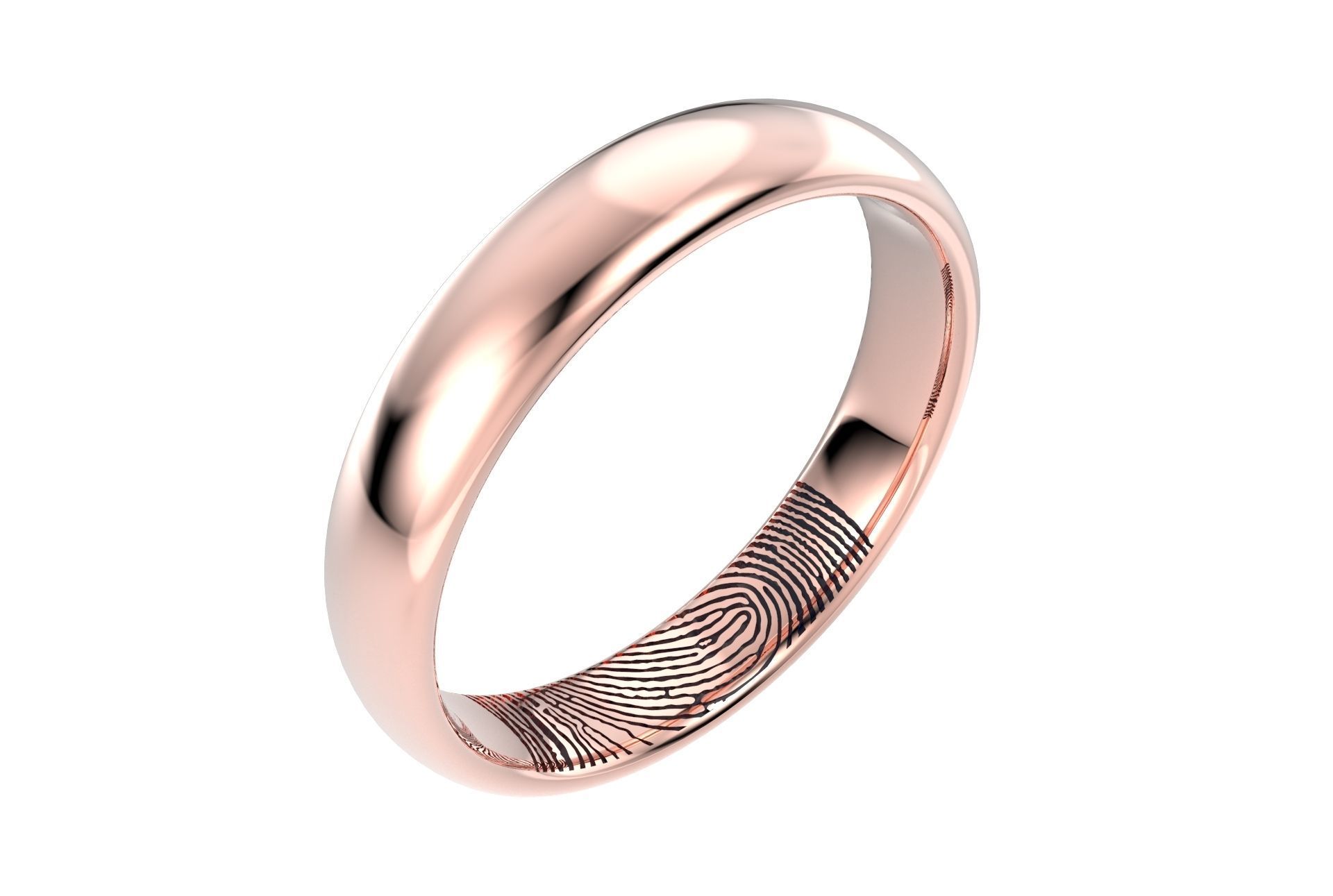 Fingerprint Ring Band All Sizes From 4-5 To 16 US -CC103AS 3D print model_16