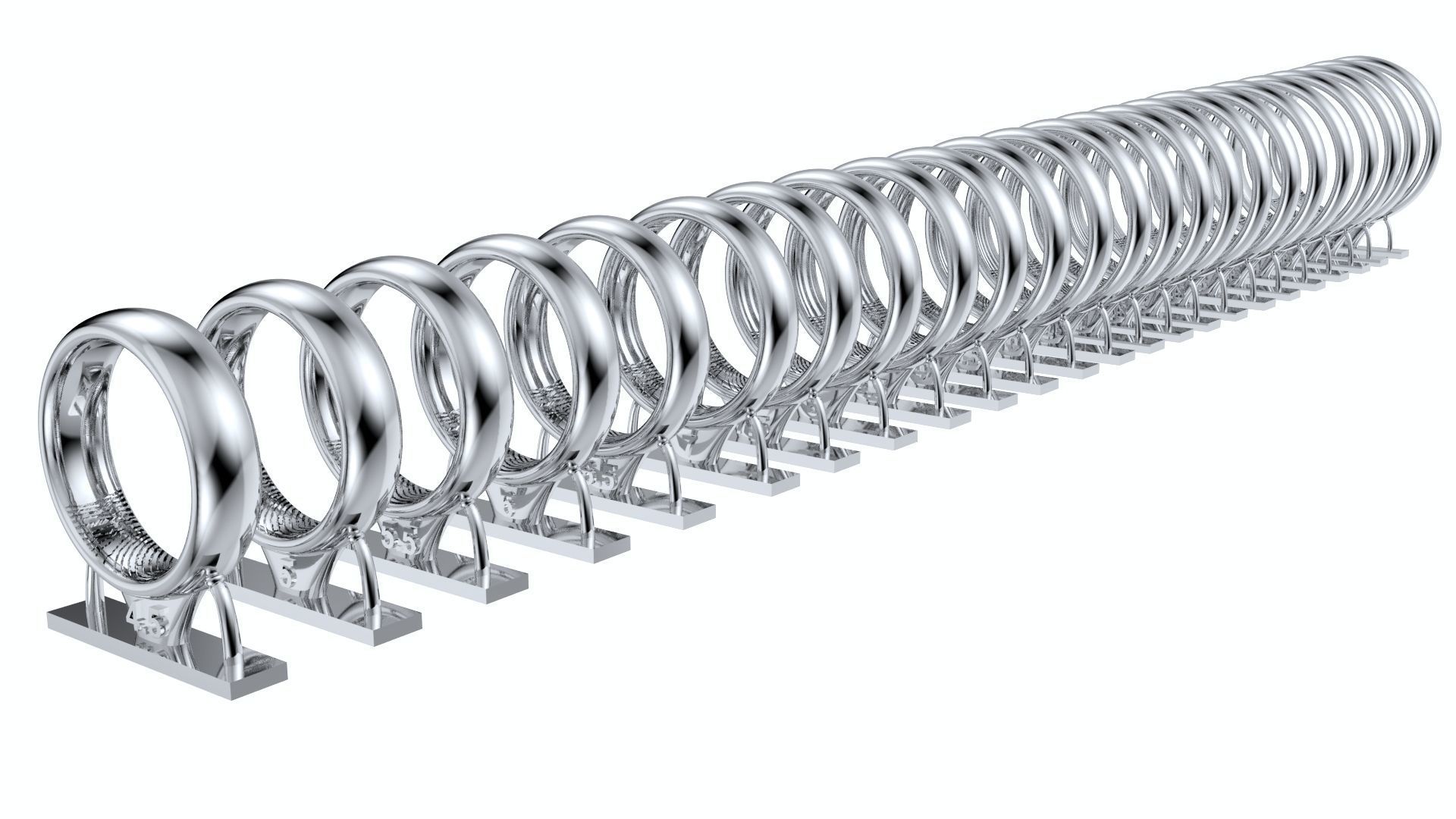 Fingerprint Ring Band All Sizes From 4-5 To 16 US -CC103AS 3D print model_1