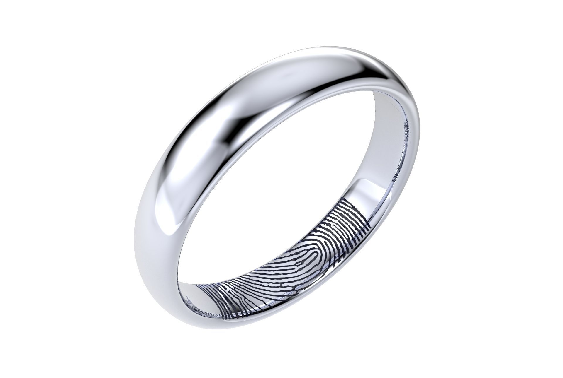 Fingerprint Ring Band All Sizes From 4-5 To 16 US -CC103AS 3D print model_9