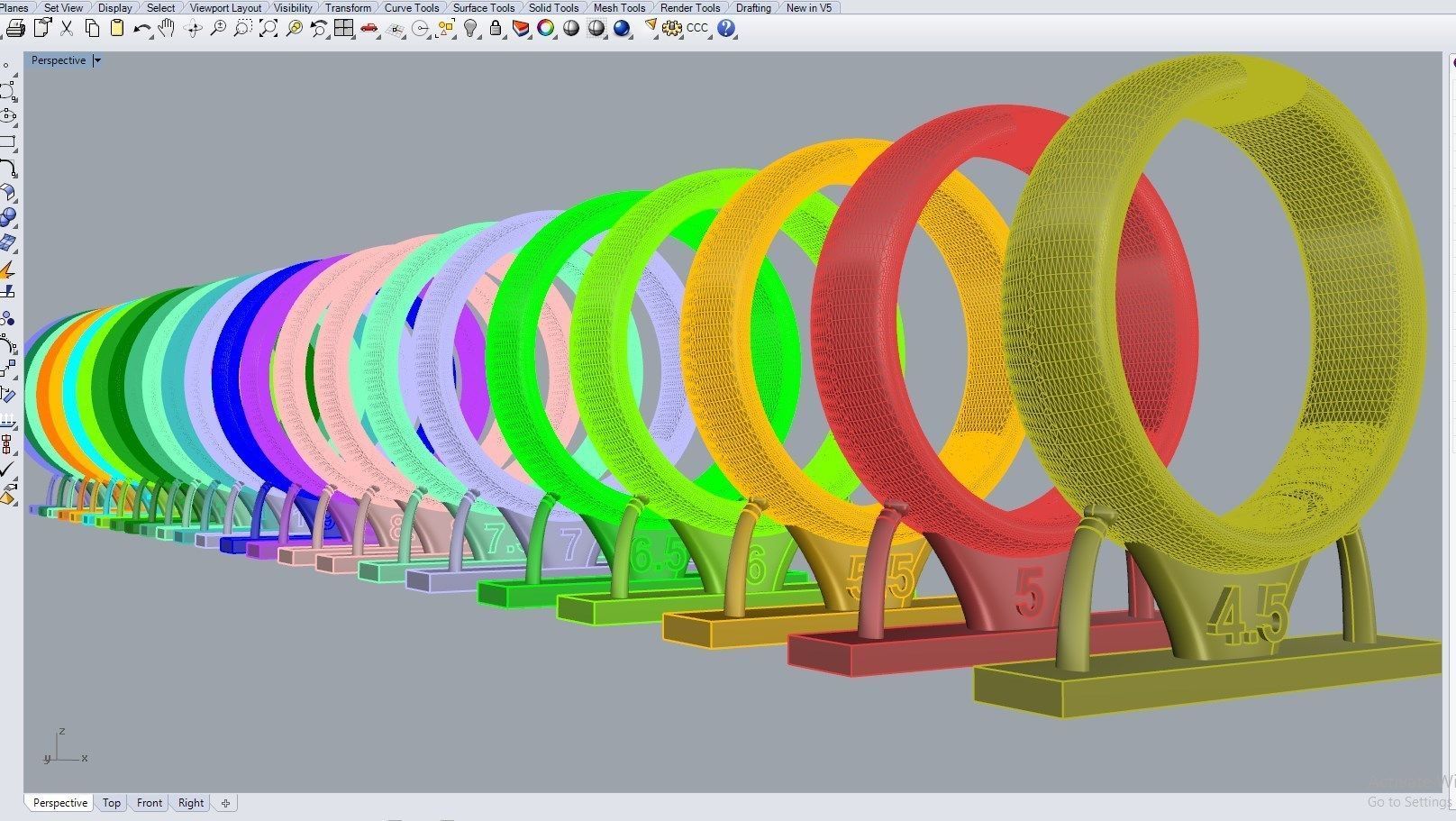 Fingerprint Ring Band All Sizes From 4-5 To 16 US -CC103AS 3D print model_8