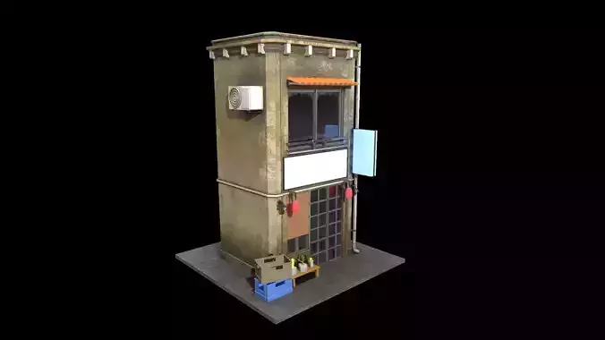 Traditional Japanese House Low-poly 3D model